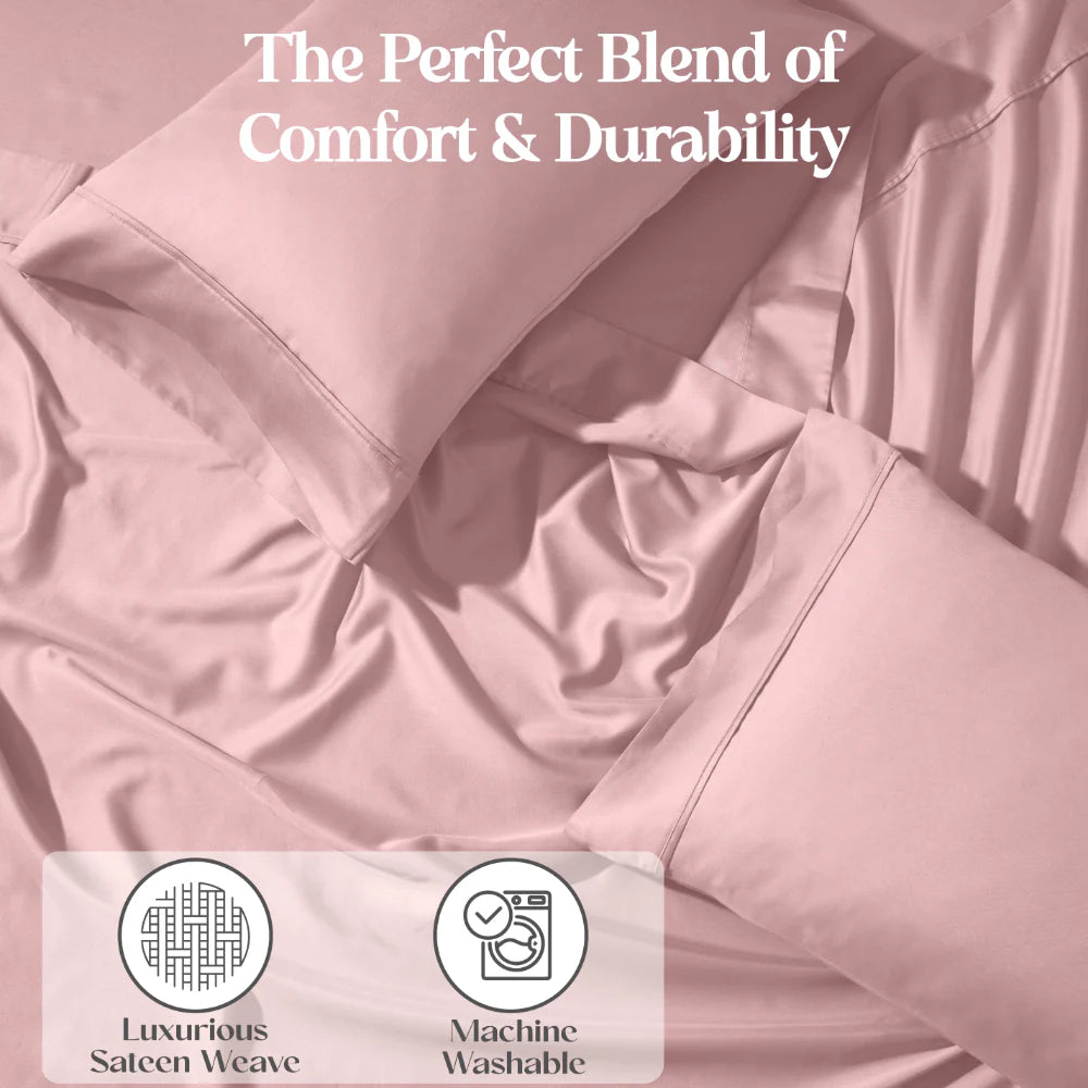 1200 Thread Count Cotton Blend 2 Piece Solid Pillowcase Set - Omnigoodsstore