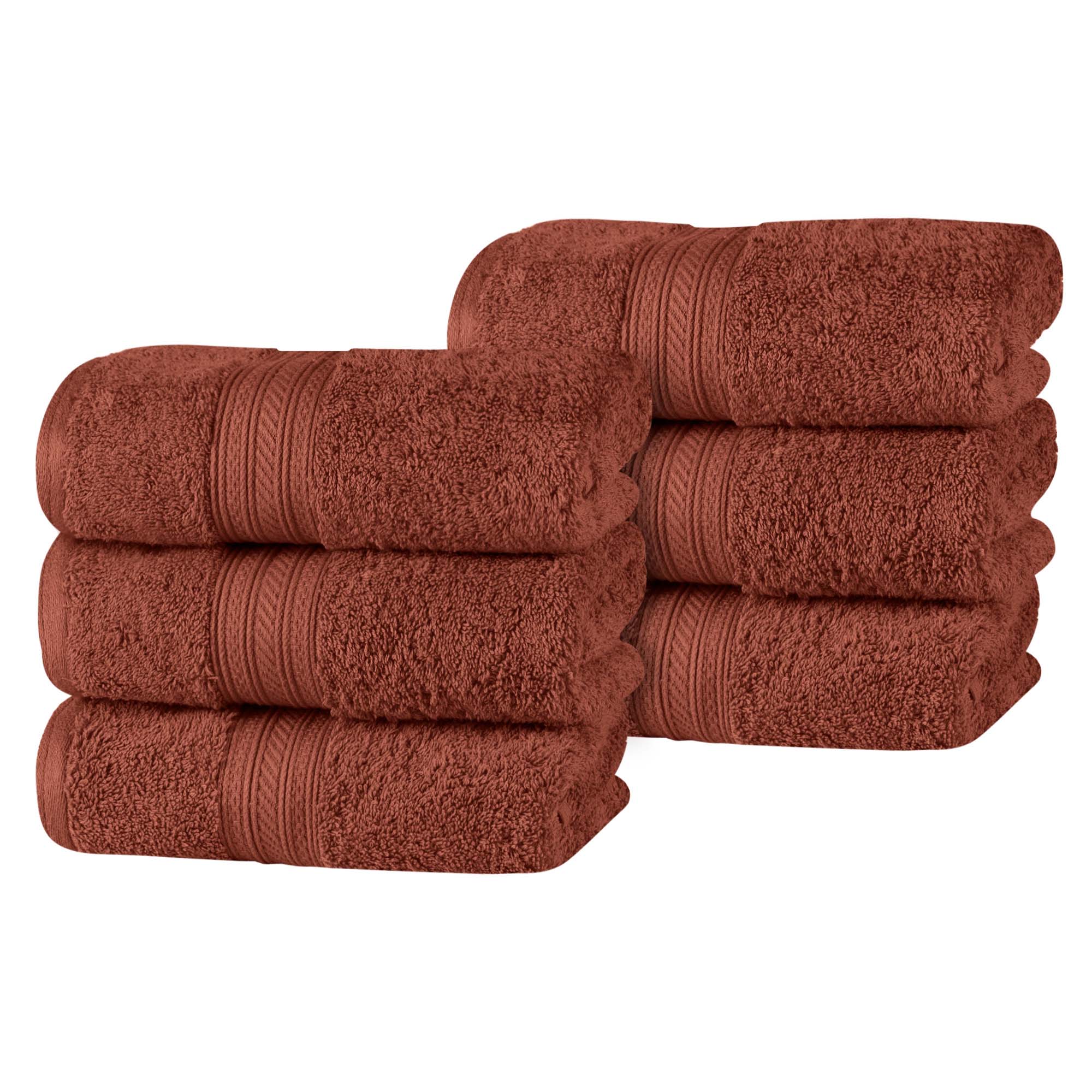 Atlas Cotton Plush Absorbent Heavyweight Luxury Hand Towel Set of 6 - Omnigoodsstore