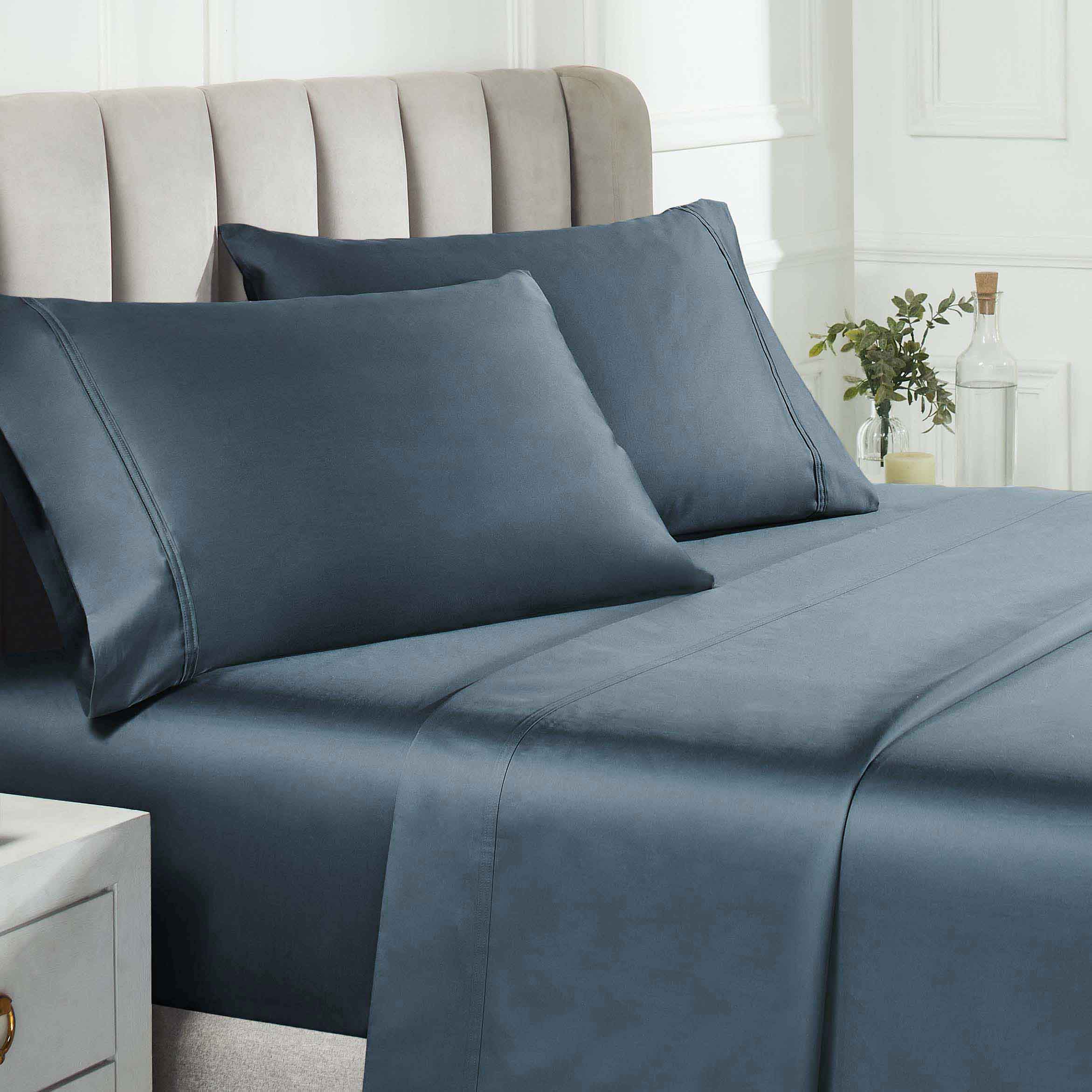 850 Thread Count Cotton Solid Bed Sheet Set - Omnigoodsstore