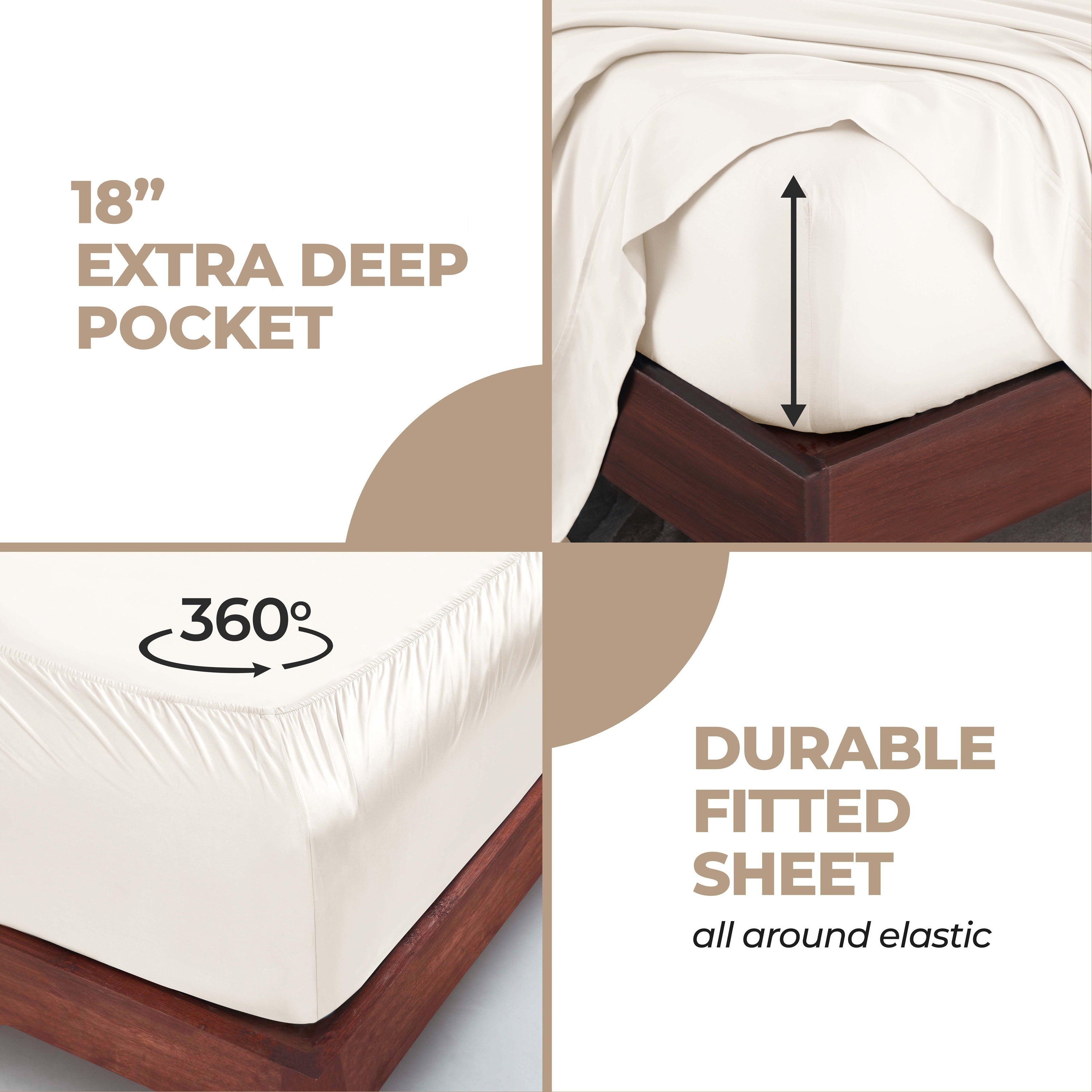 Modal From Beechwood 300 Thread Count Extra Deep Pocket Bed Sheet Set - Omnigoodsstore