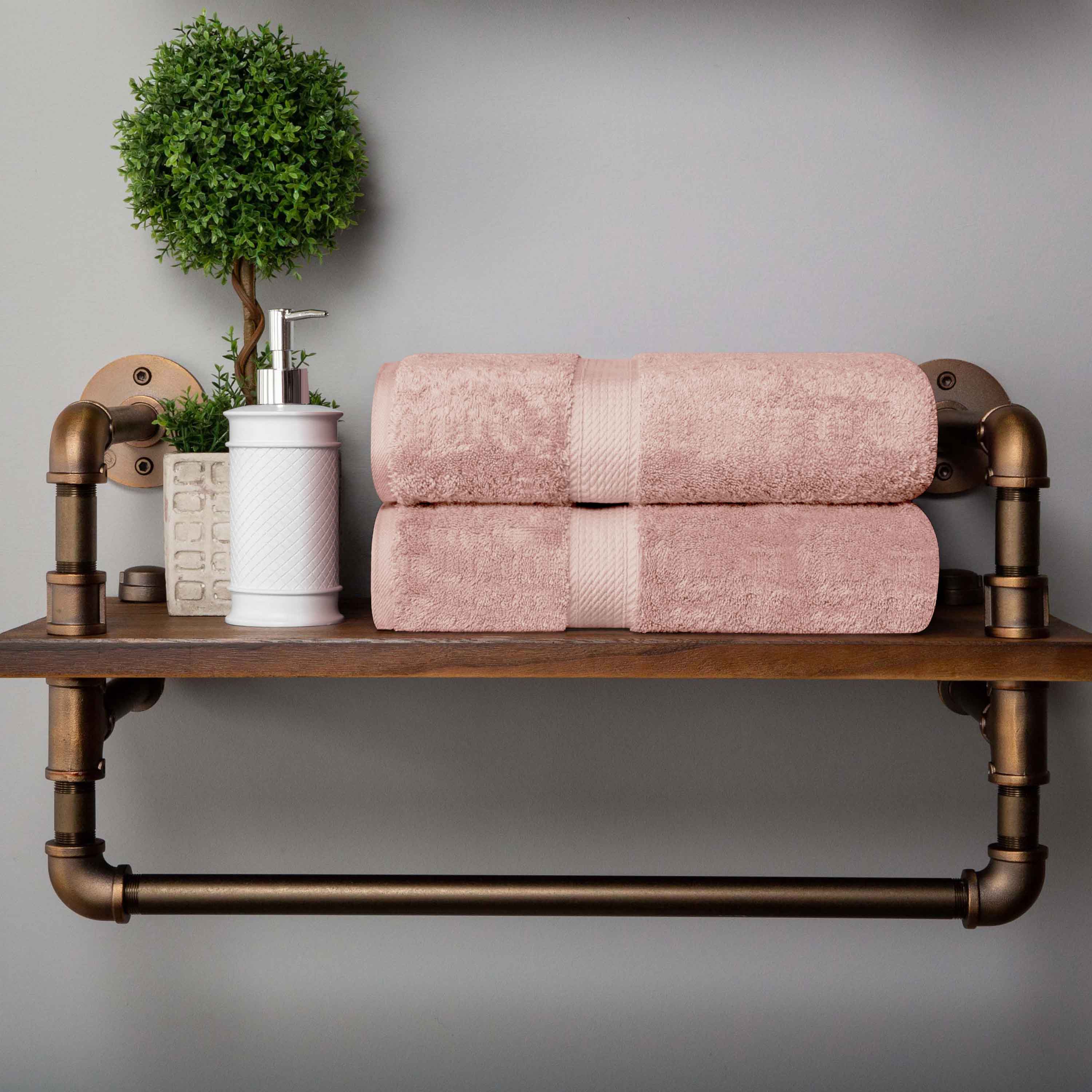 Egyptian Cotton Pile Plush Heavyweight Soft 2 Piece Bath Towel Set - Omnigoodsstore