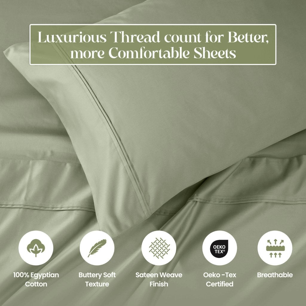 1200 Thread Count Egyptian Cotton Deep Pocket Bed Sheet Set - Omnigoodsstore