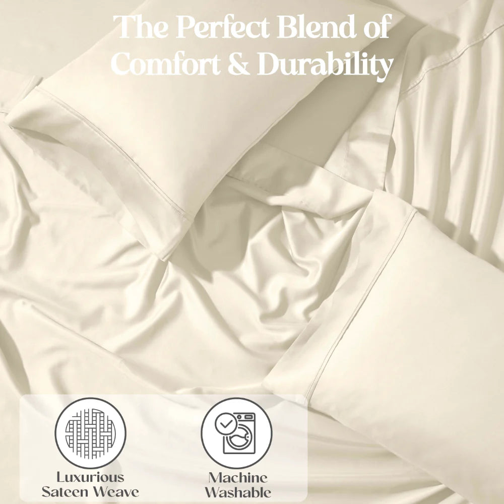 1200 Thread Count Cotton Blend 2 Piece Solid Pillowcase Set - Omnigoodsstore