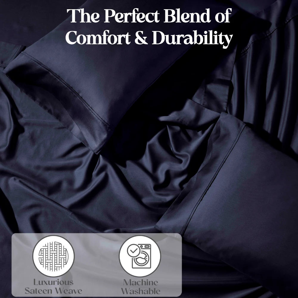 1200 Thread Count Cotton Blend 2 Piece Solid Pillowcase Set - Omnigoodsstore