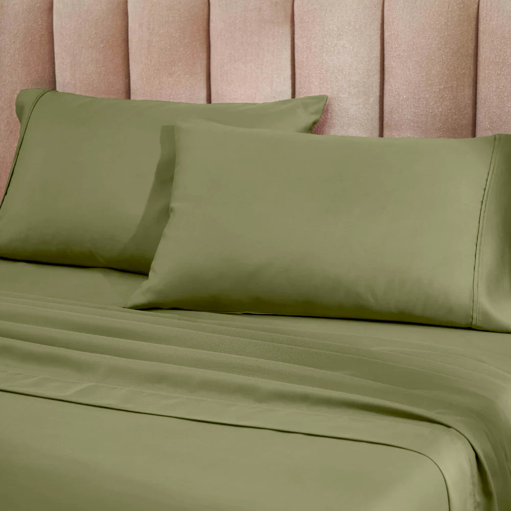 1200 Thread Count Cotton Blend 2 Piece Solid Pillowcase Set - Omnigoodsstore