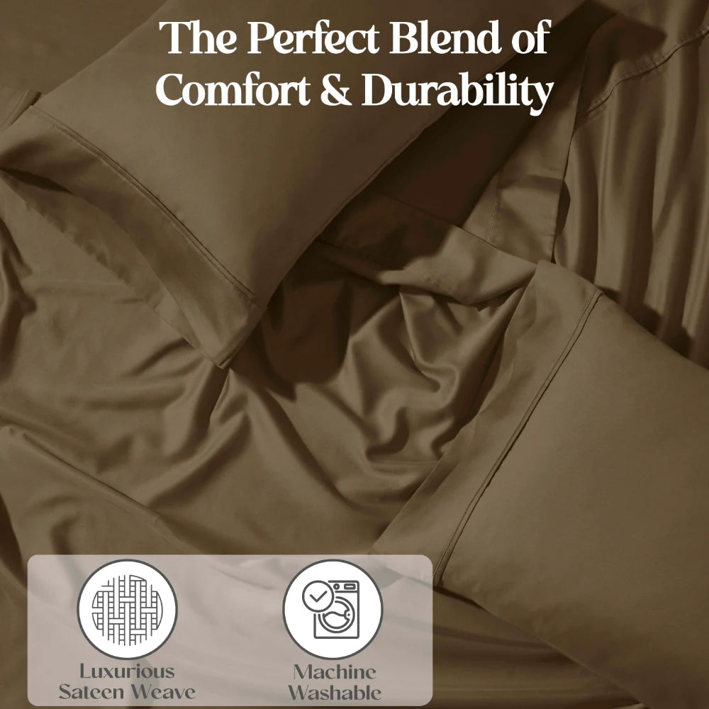 1200 Thread Count Cotton Blend 2 Piece Solid Pillowcase Set - Omnigoodsstore