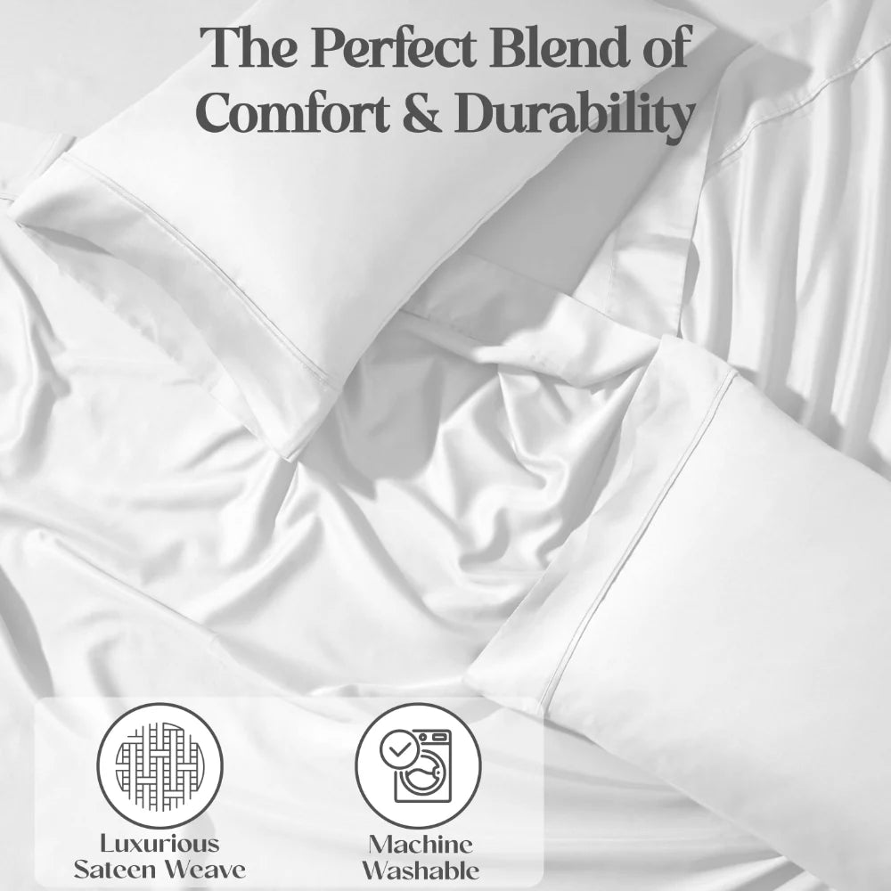 1200 Thread Count Cotton Blend 2 Piece Solid Pillowcase Set - Omnigoodsstore