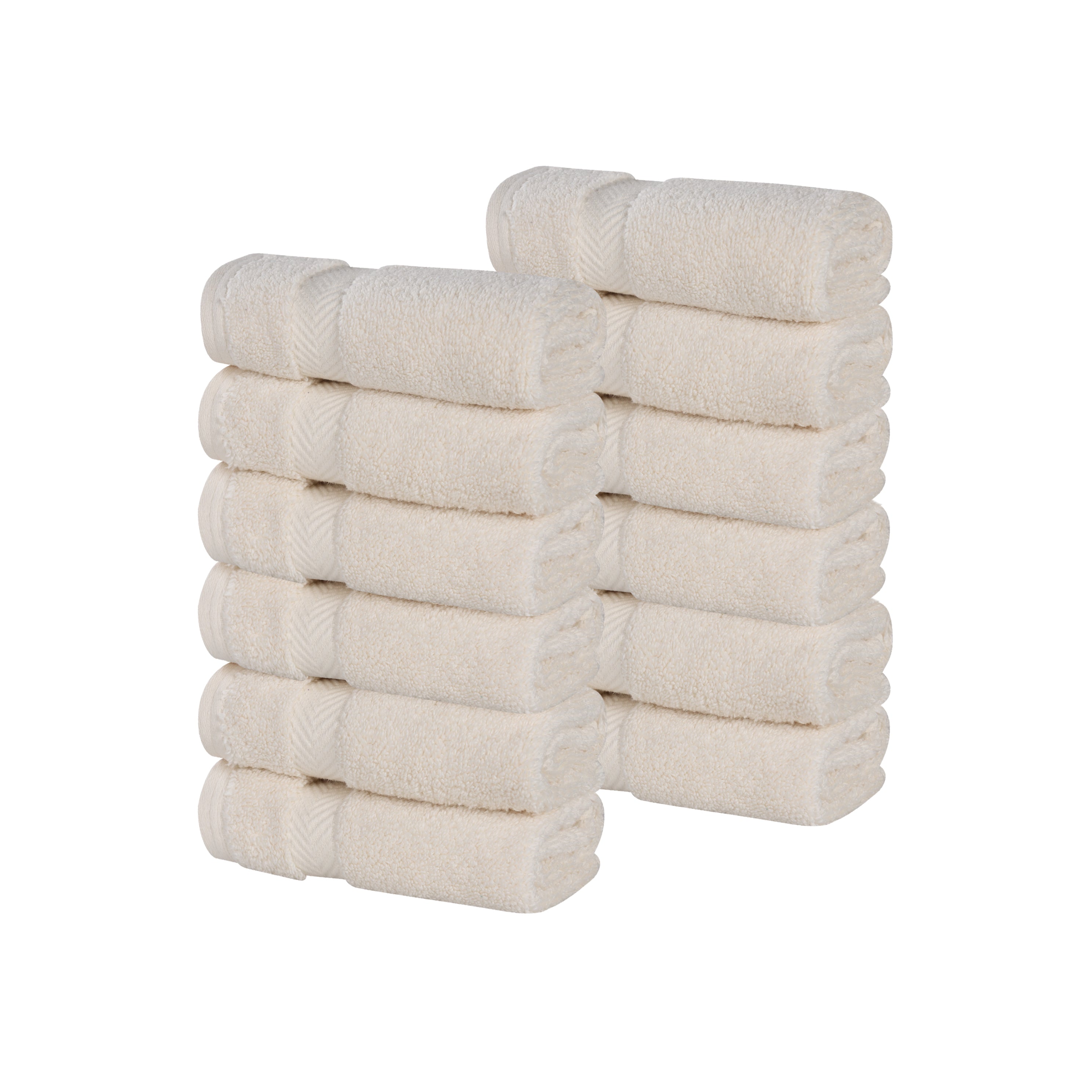 Zero Twist Cotton Ultra Soft Face Towel Washcloth Set of 12 - Omnigoodsstore