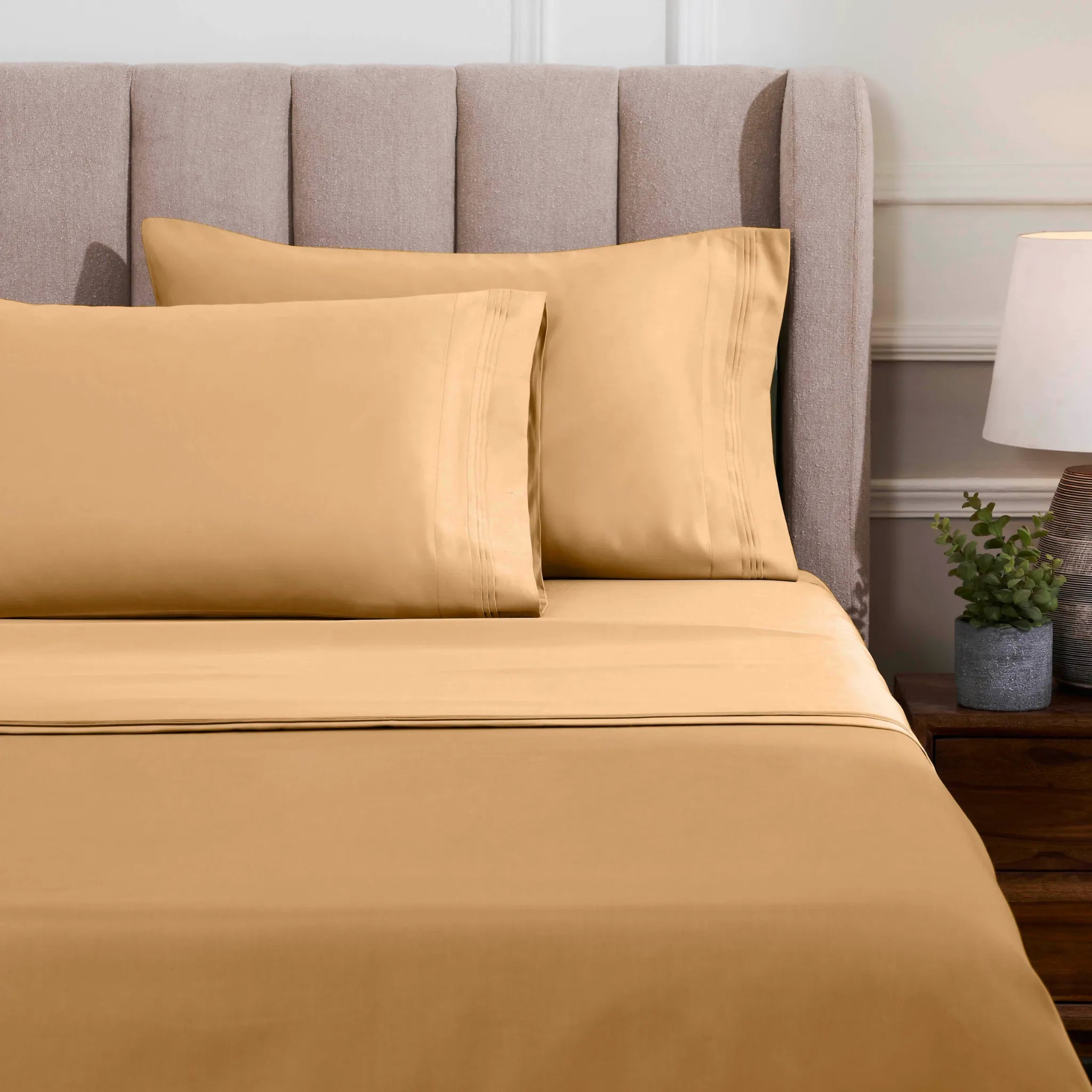 Egyptian Cotton 1500 Thread Count Solid 2 Piece Pillowcase Set