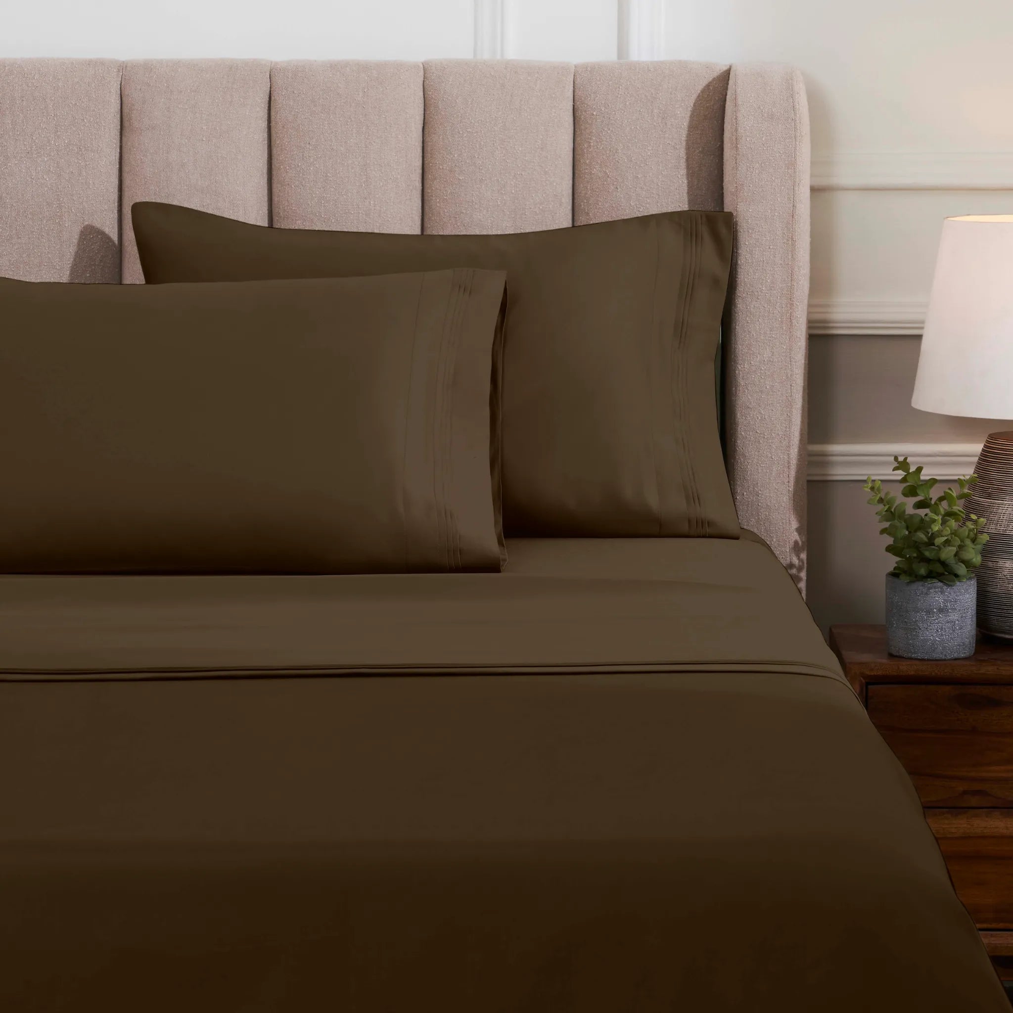 Egyptian Cotton 1500 Thread Count Solid 2 Piece Pillowcase Set