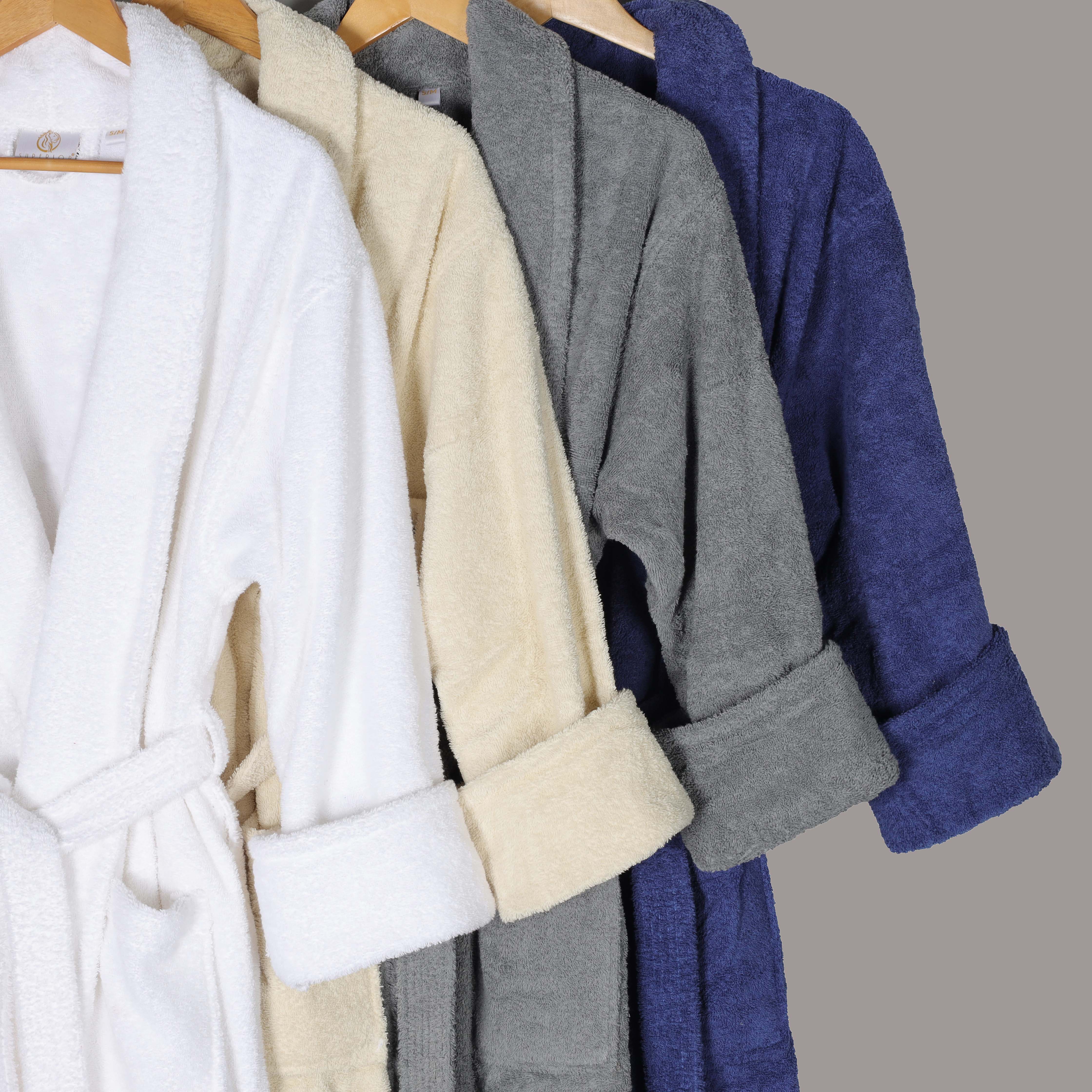 Classic Women's Bath Robe Turkish Cotton Bathrobe with Adjustable Belt - Omnigoodsstore