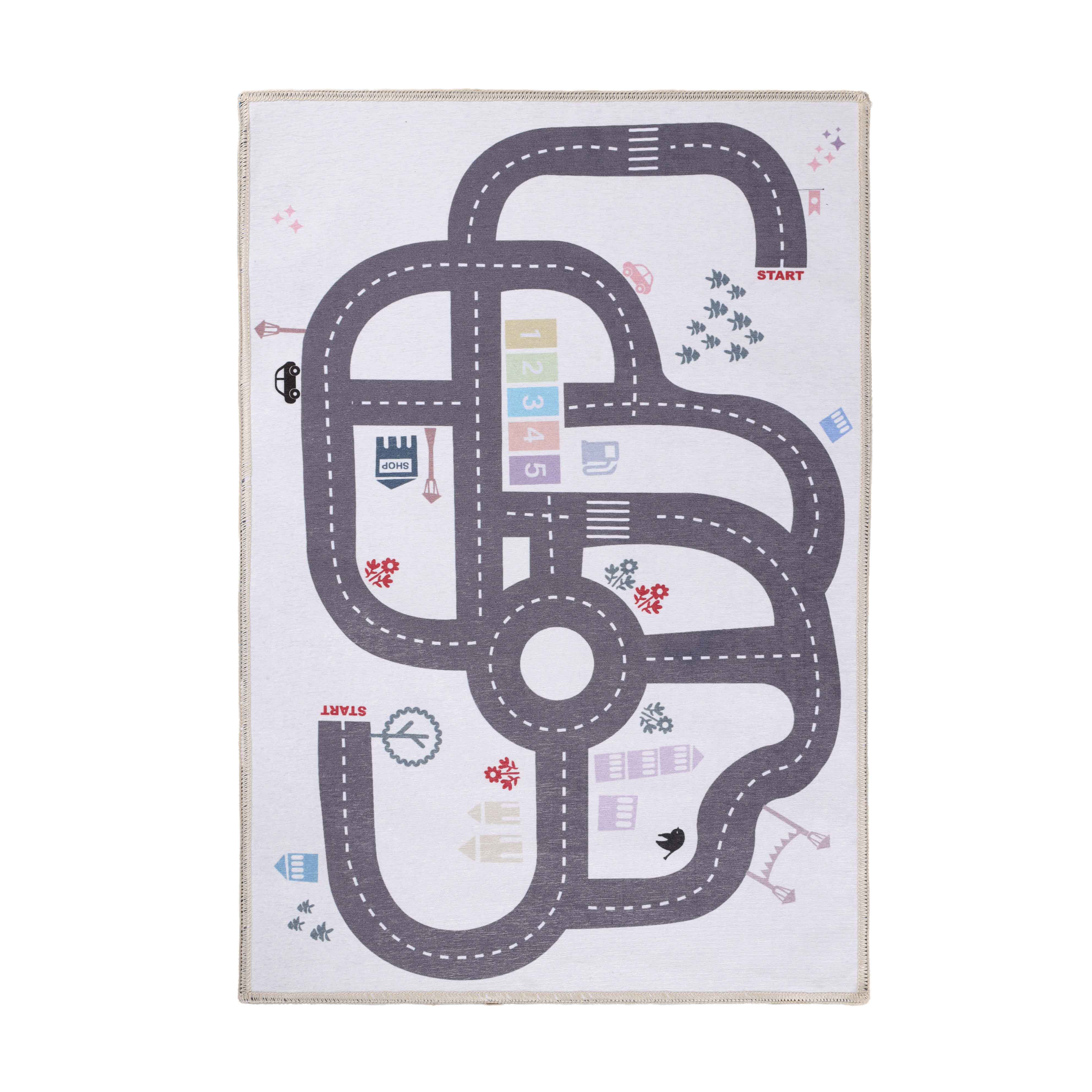 Path Non-Slip Kids Playroom Nursery Washable Indoor Area Rug - Omnigoodsstore