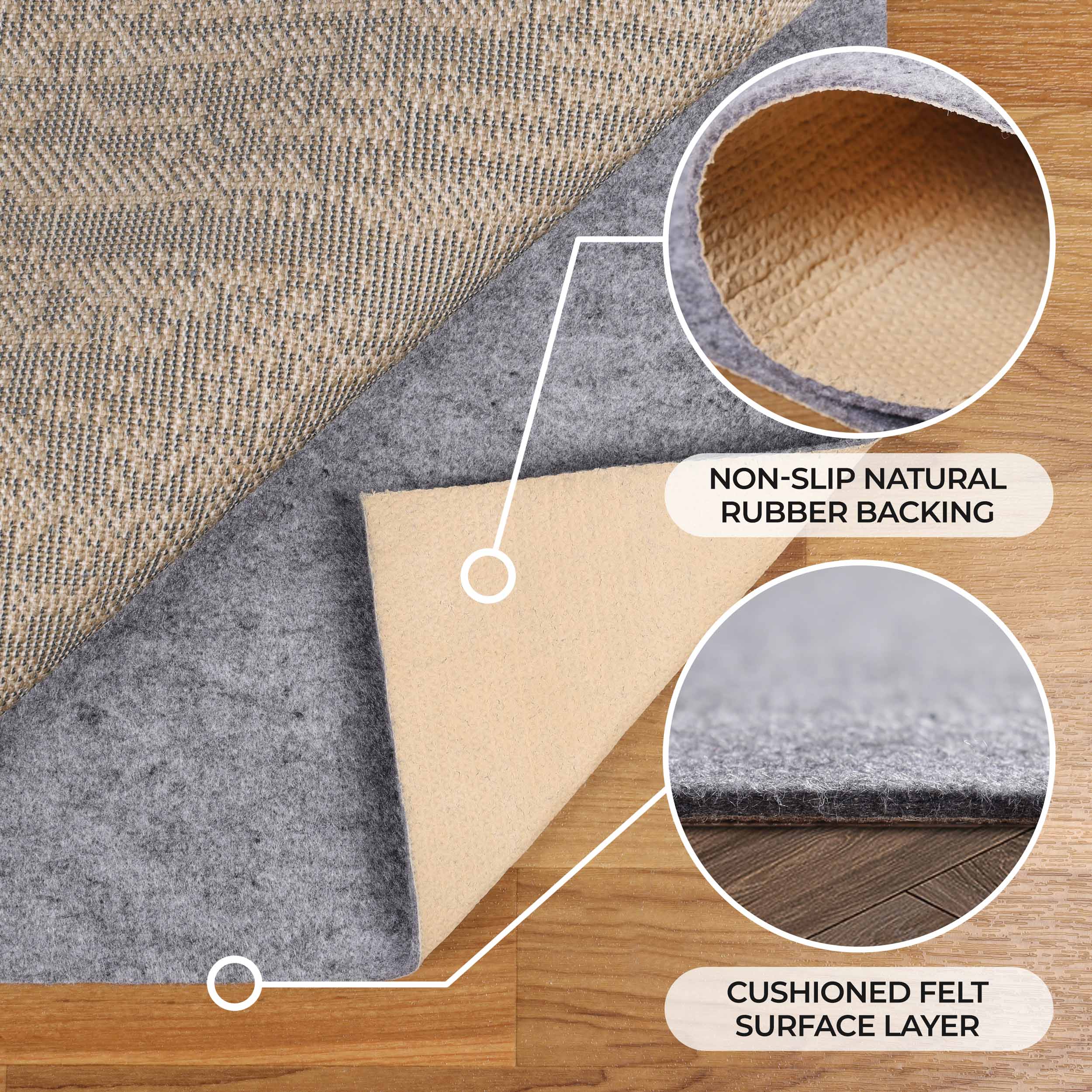 Lima Non-Slip Floor Protector Polyester Felt and Rubber Indoor Area Rug Pad - Omnigoodsstore
