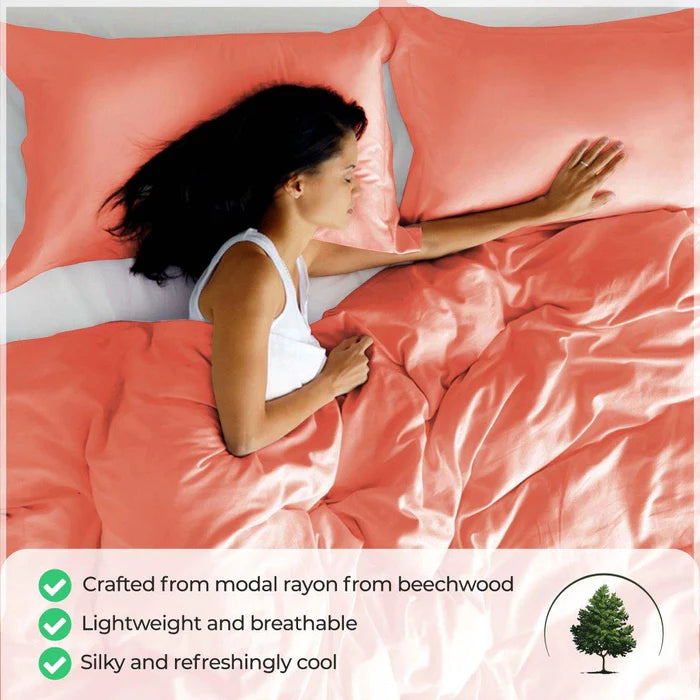 300 Thread Count Modal from Beechwood Solid Duvet Cover Set - Omnigoodsstore