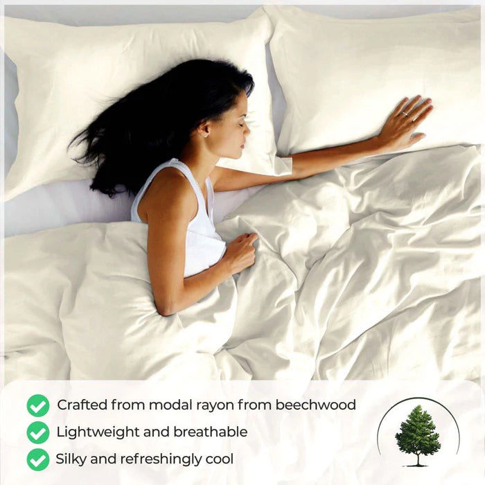 300 Thread Count Modal from Beechwood Solid Duvet Cover Set - Omnigoodsstore
