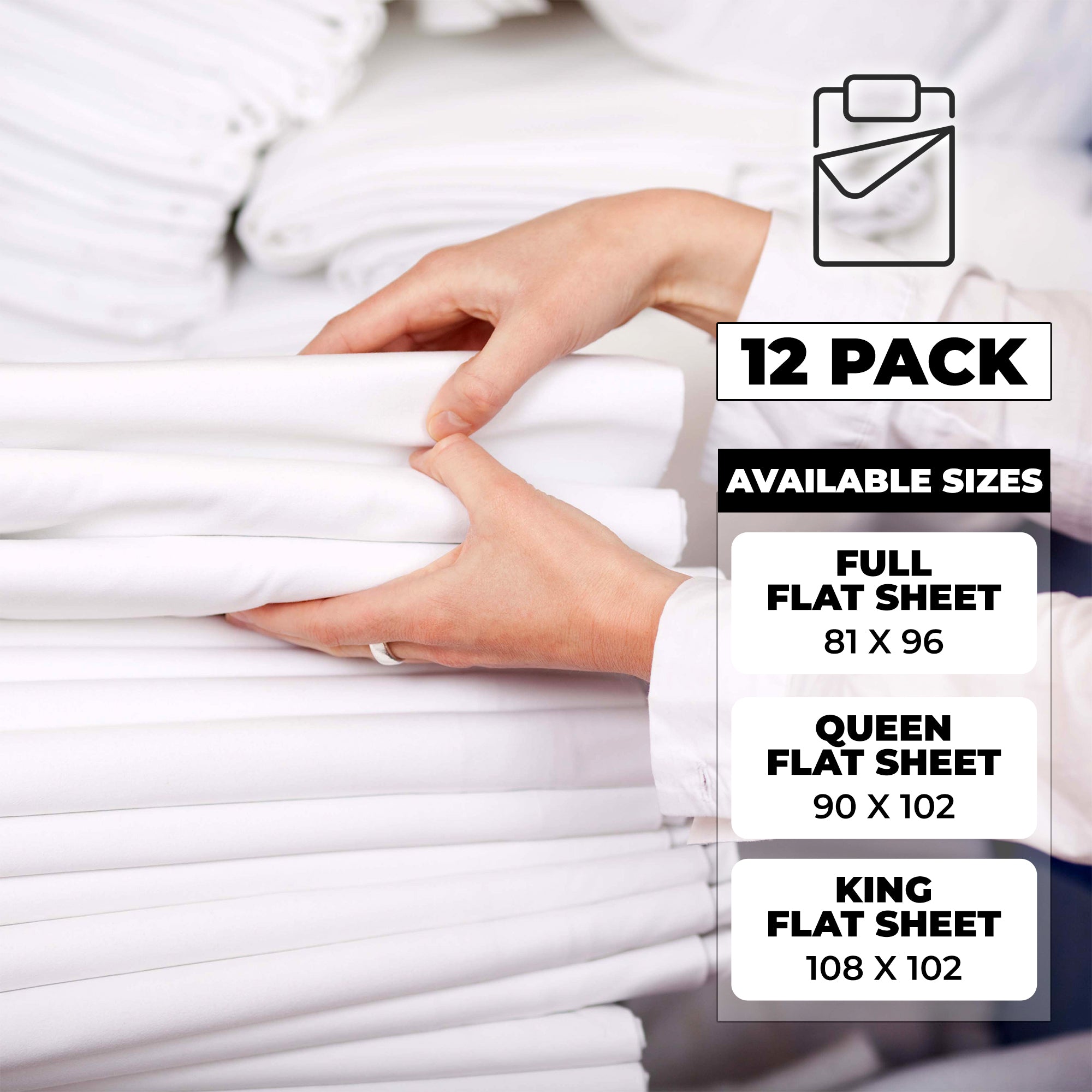Cotton Rich Percale Hotel Quality Flat Bed Sheets, Set of 3, 6, 12 - Omnigoodsstore