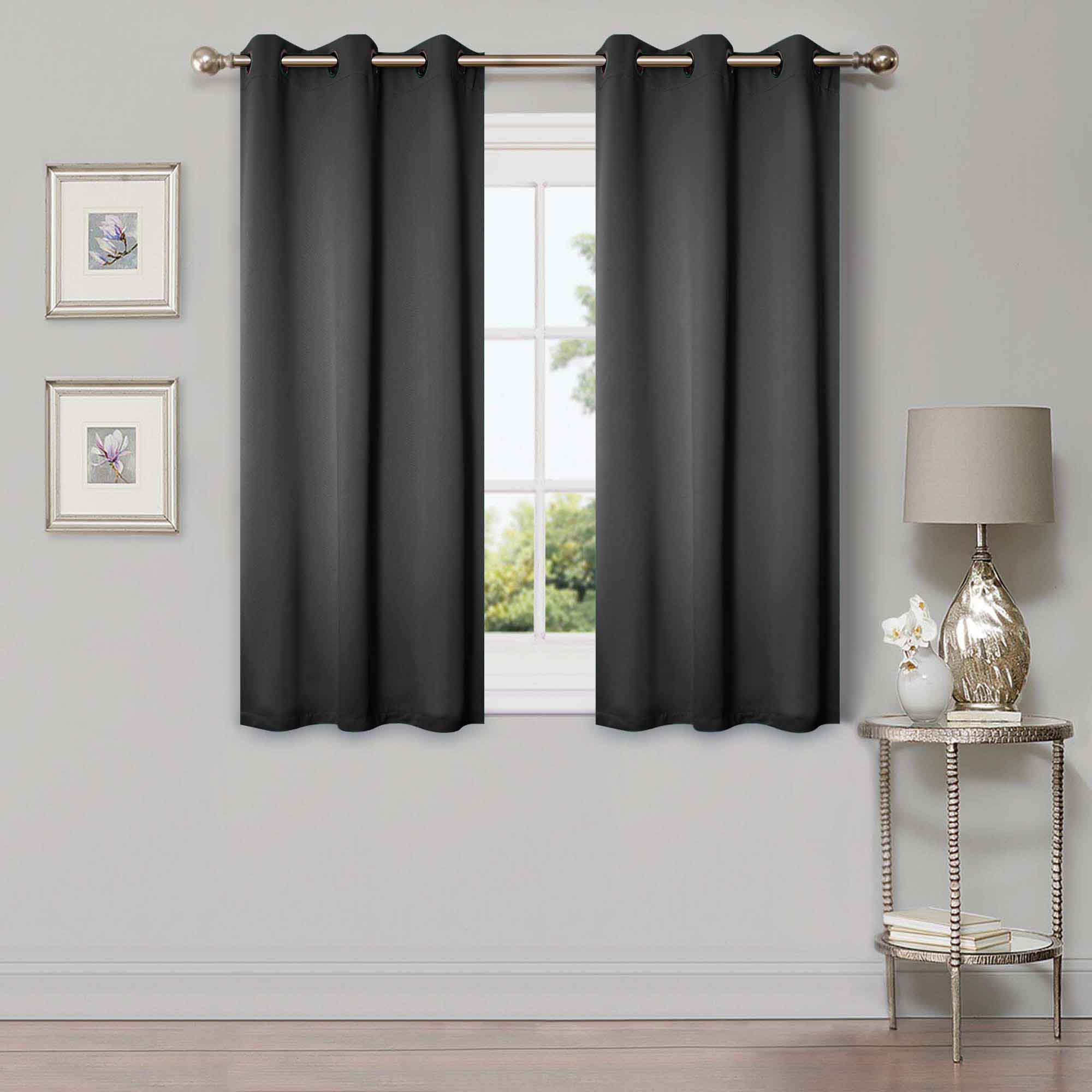 Solid Classic Modern Grommet Blackout Curtain Set - Omnigoodsstore