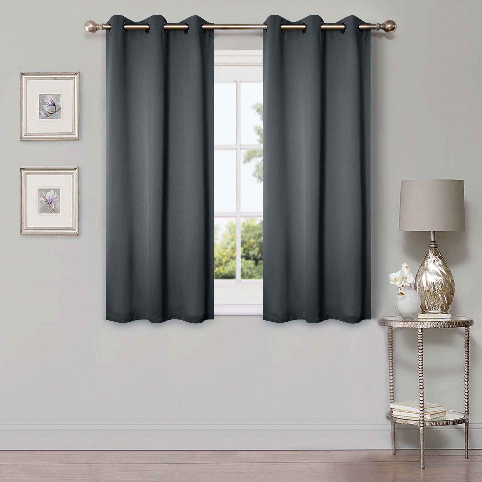 Solid Classic Modern Grommet Blackout Curtain Set - Omnigoodsstore