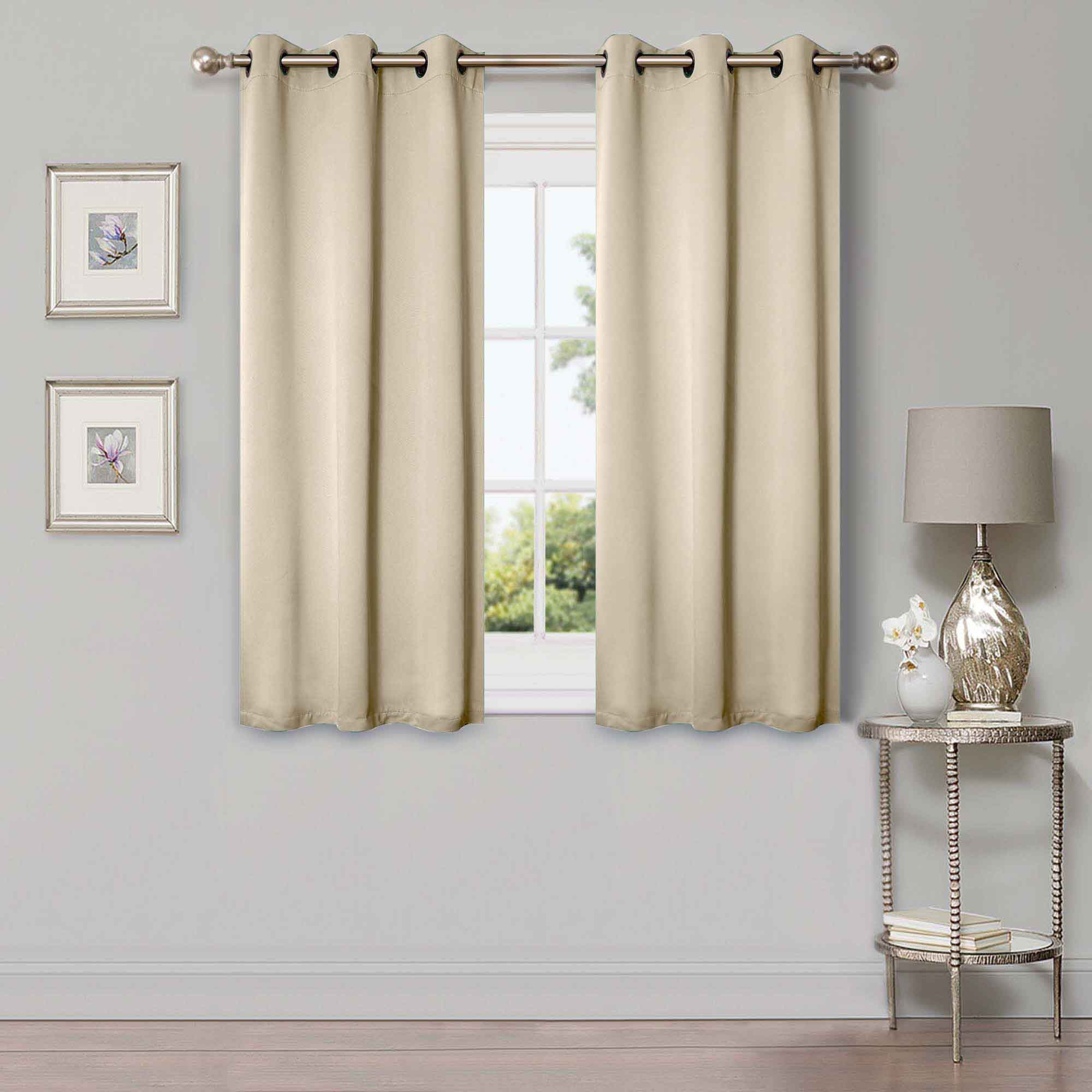 Solid Classic Modern Rod Pocket Blackout Curtain Set - Omnigoodsstore