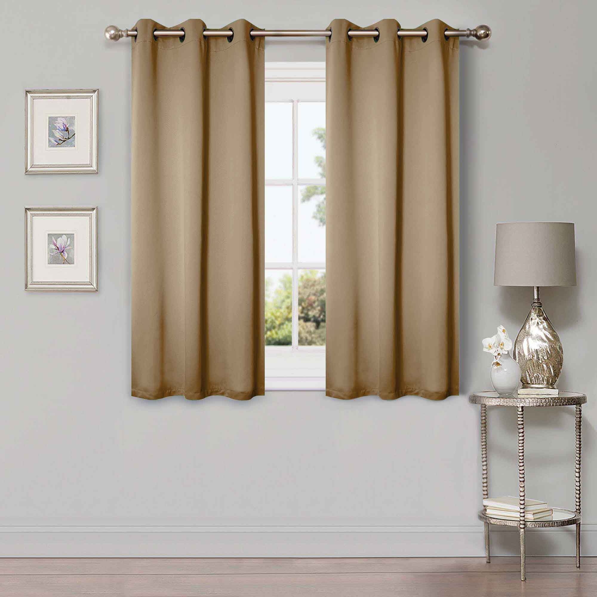 Solid Classic Modern Grommet Blackout Curtain Set - Omnigoodsstore