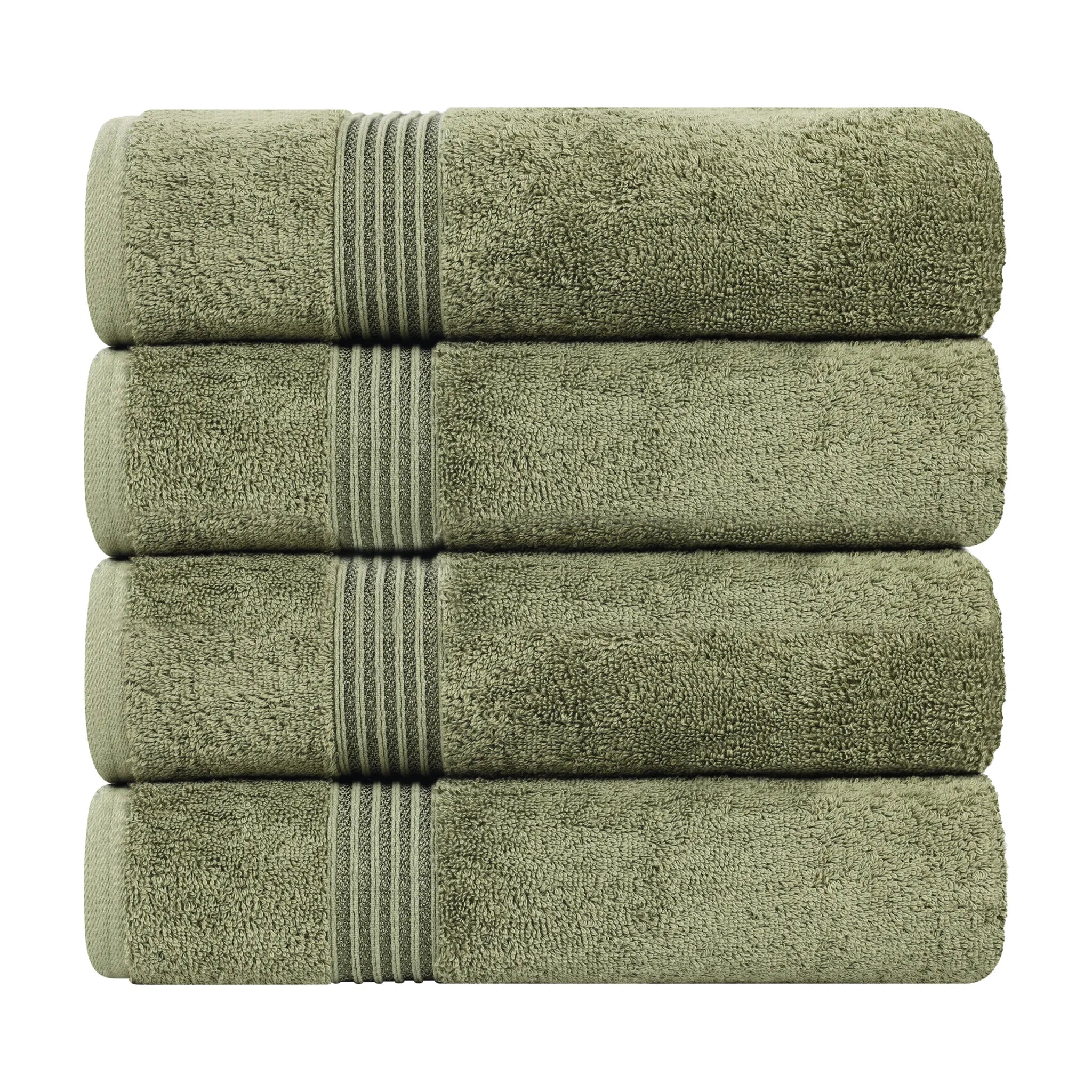 Heritage Egyptian Cotton Solid Bath Towel Set of 4 - Omnigoodsstore