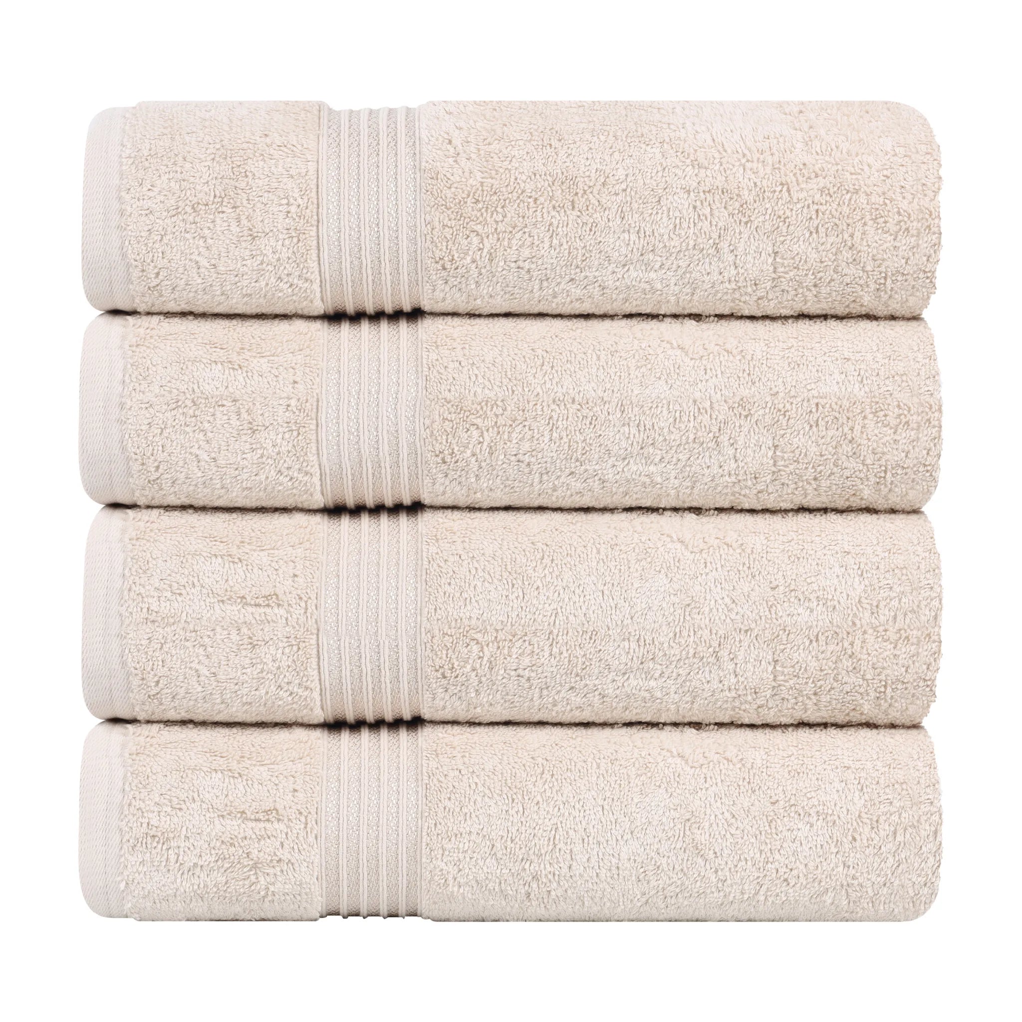 Heritage Egyptian Cotton Solid Bath Towel Set of 4 - Omnigoodsstore