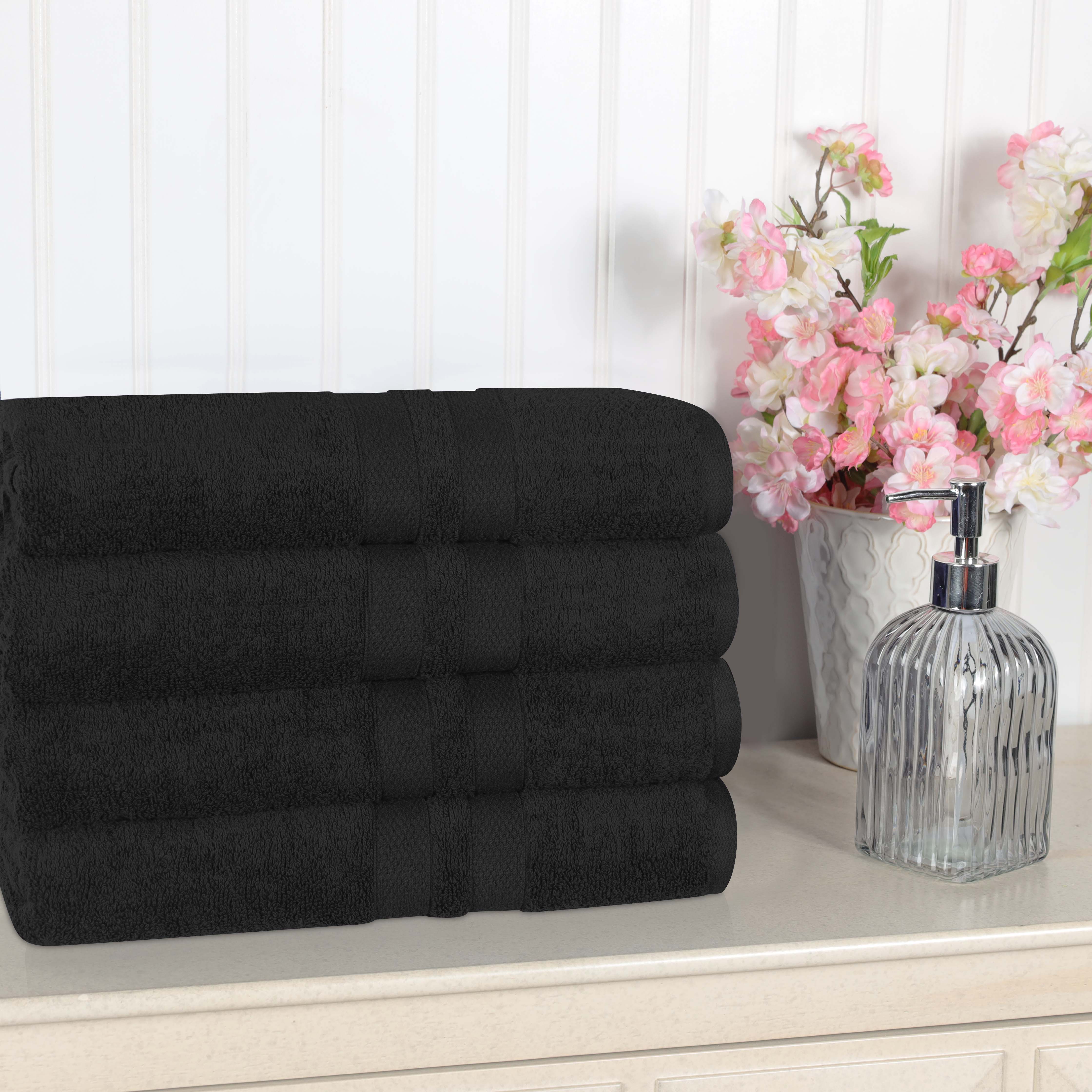 Ultra Soft Cotton Absorbent Solid Assorted 4-Piece Bath Towel Set - Omnigoodsstore