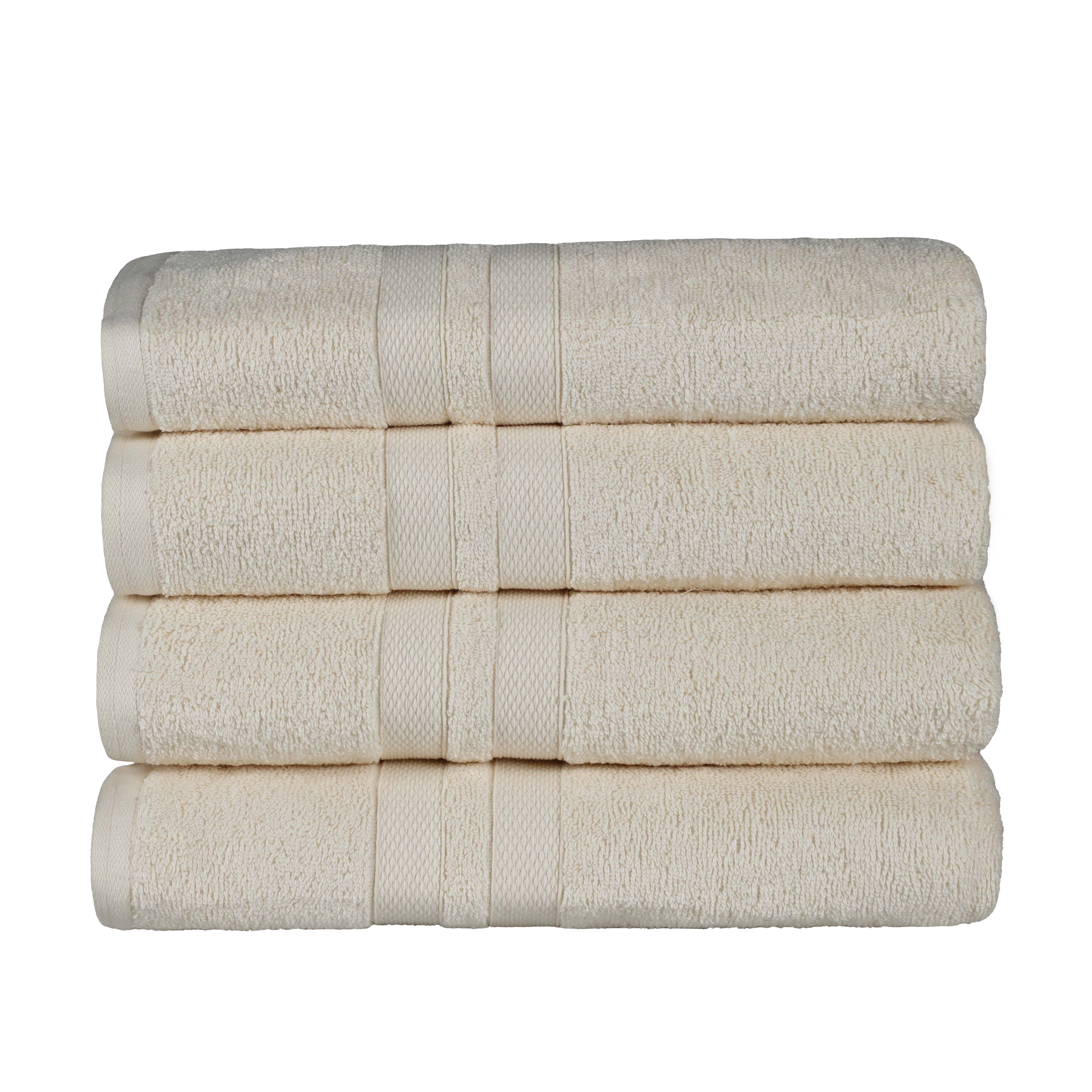 Ultra Soft Cotton Absorbent Solid Assorted 4-Piece Bath Towel Set - Omnigoodsstore