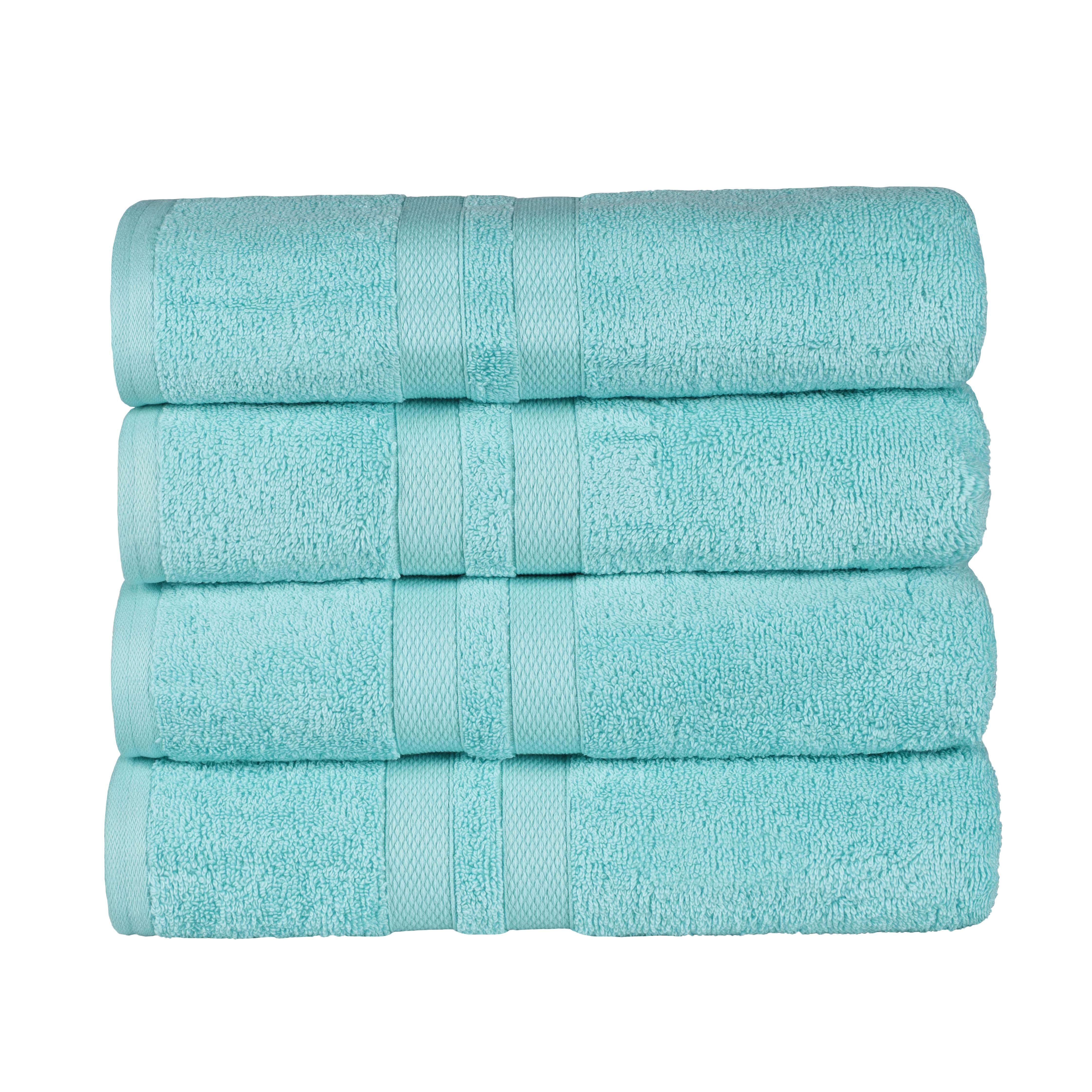 Ultra Soft Cotton Absorbent Solid Assorted 4-Piece Bath Towel Set - Omnigoodsstore