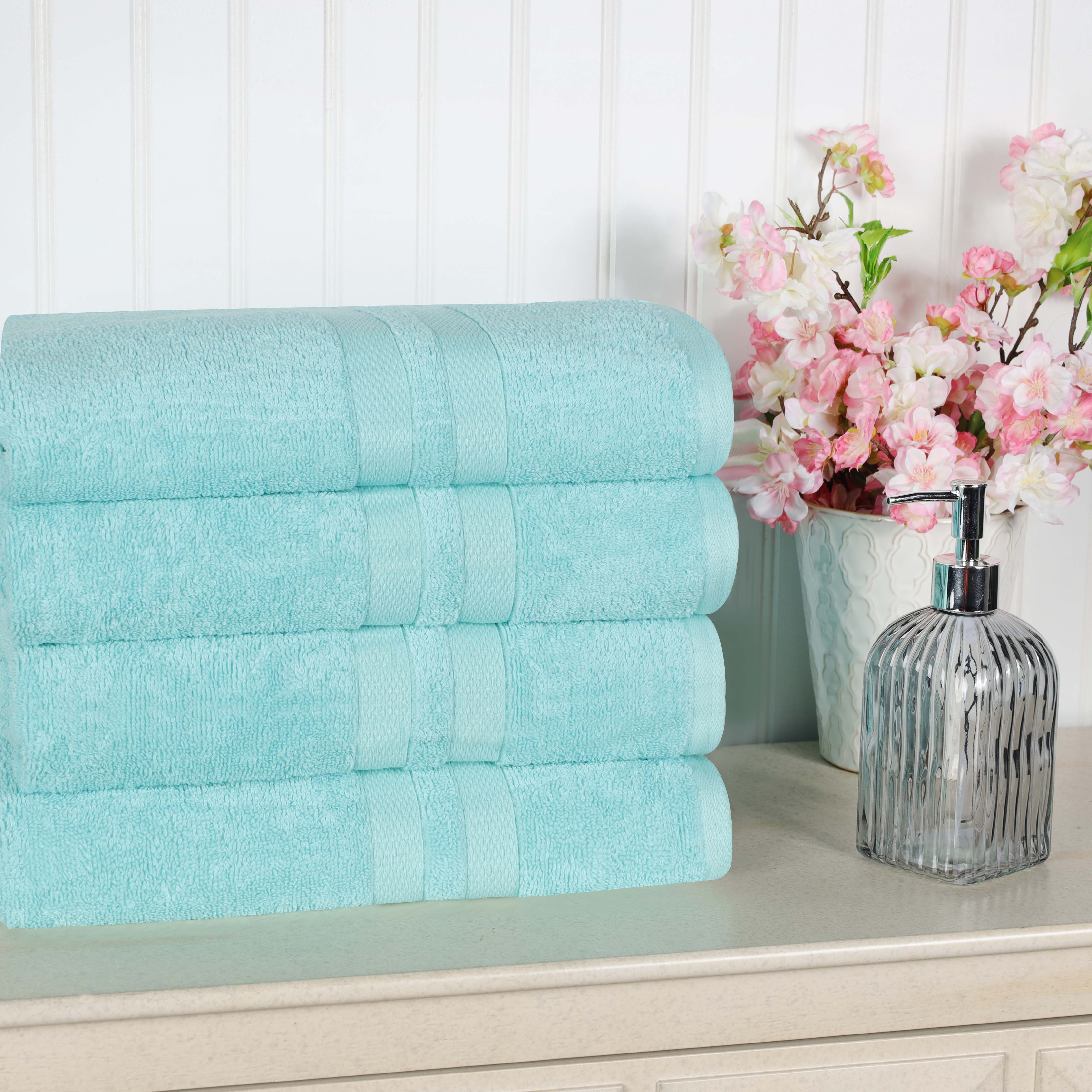 Ultra Soft Cotton Absorbent Solid Assorted 4-Piece Bath Towel Set - Omnigoodsstore