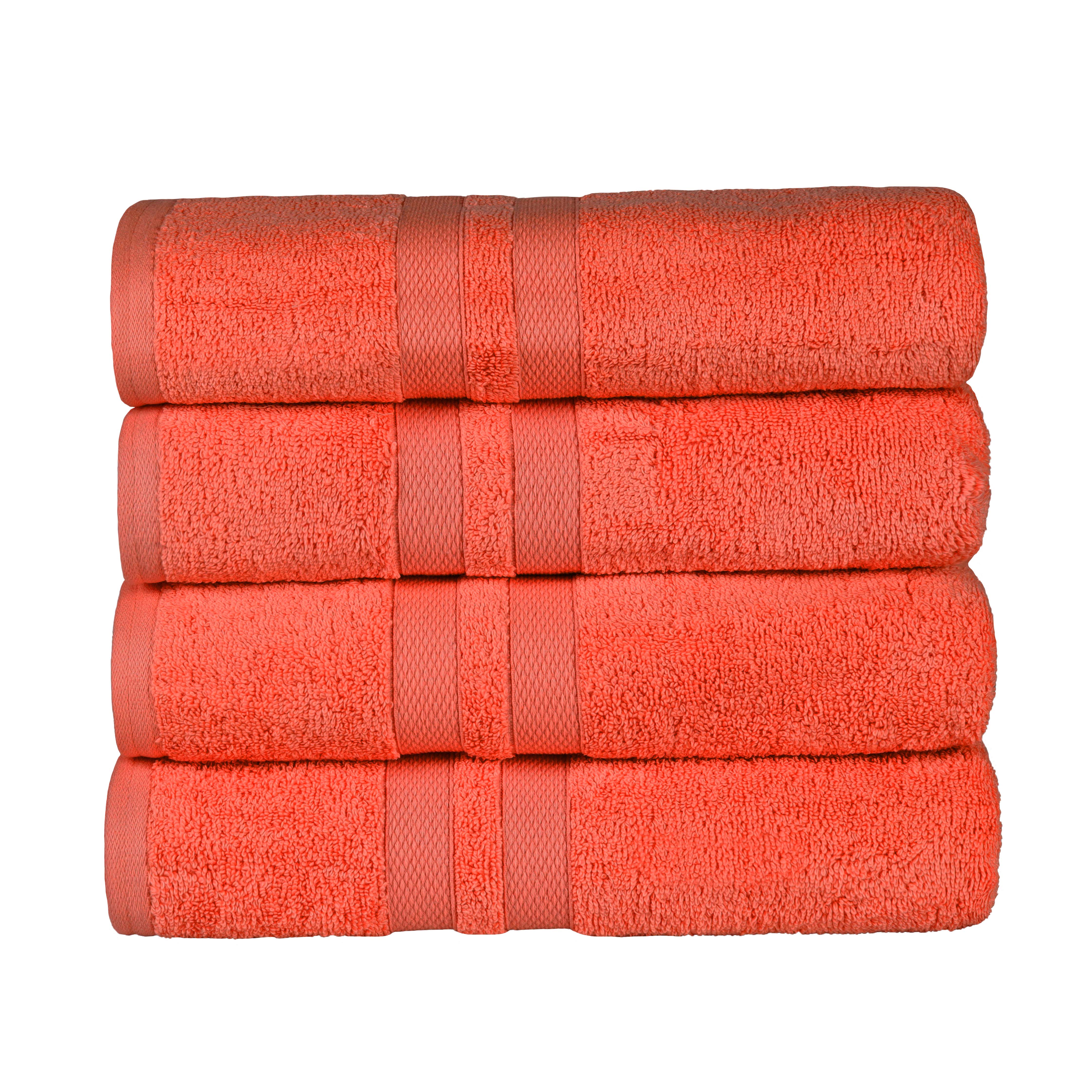 Ultra Soft Cotton Absorbent Solid Assorted 4-Piece Bath Towel Set - Omnigoodsstore