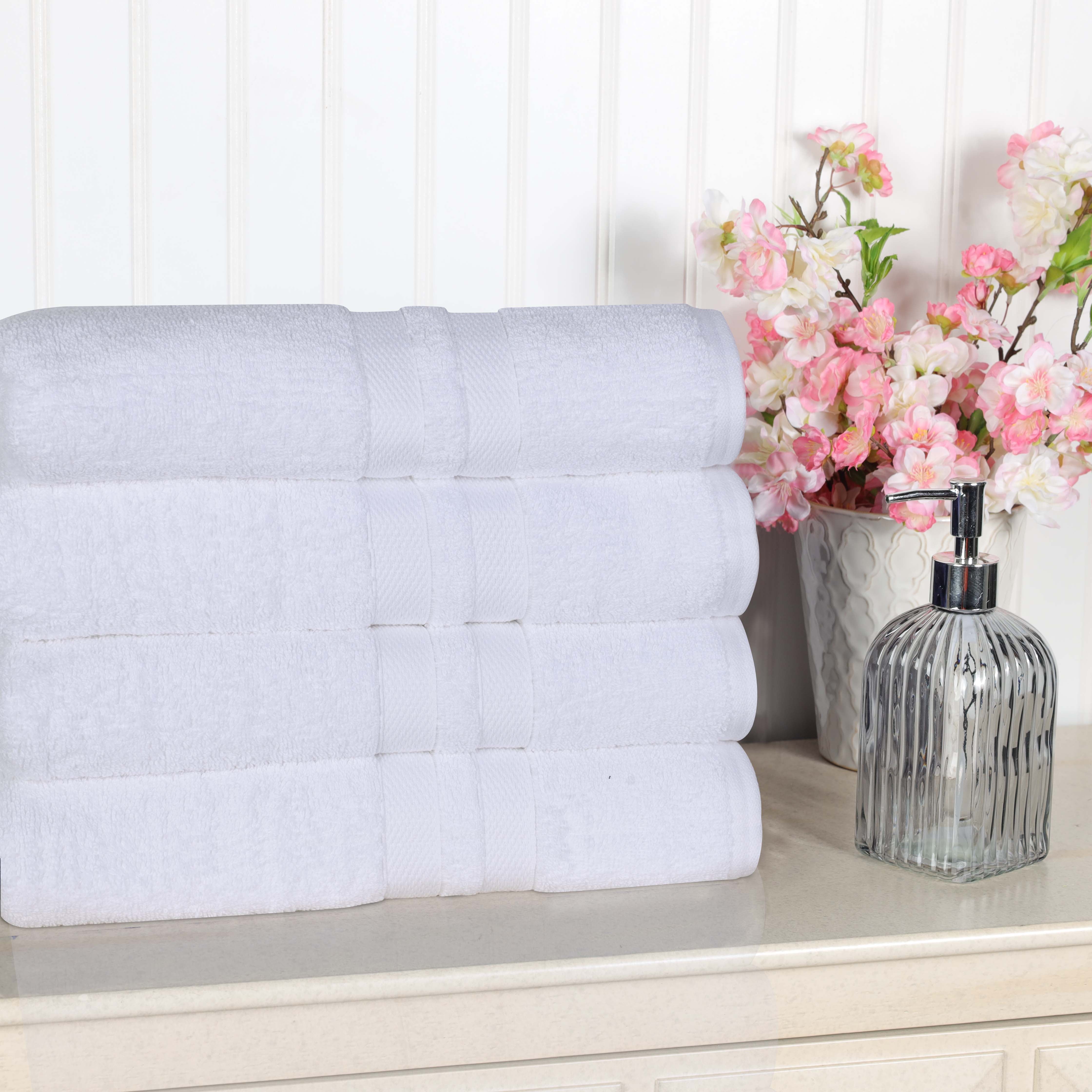 Ultra Soft Cotton Absorbent Solid Assorted 4-Piece Bath Towel Set - Omnigoodsstore