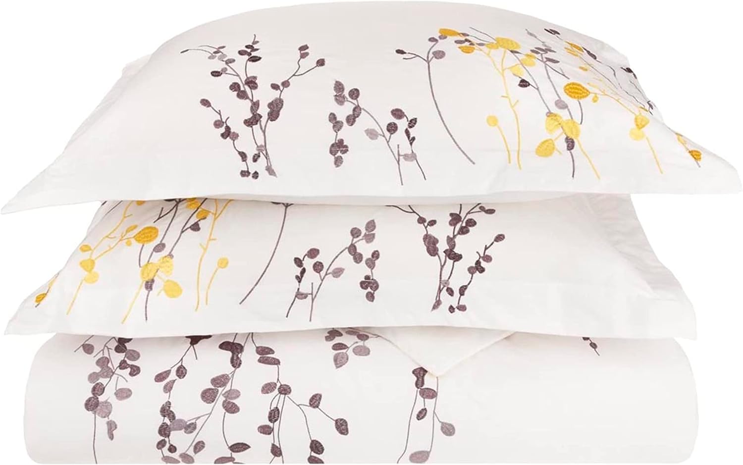 Reed Cotton Embroidered Floral Duvet Cover Set - Omnigoodsstore