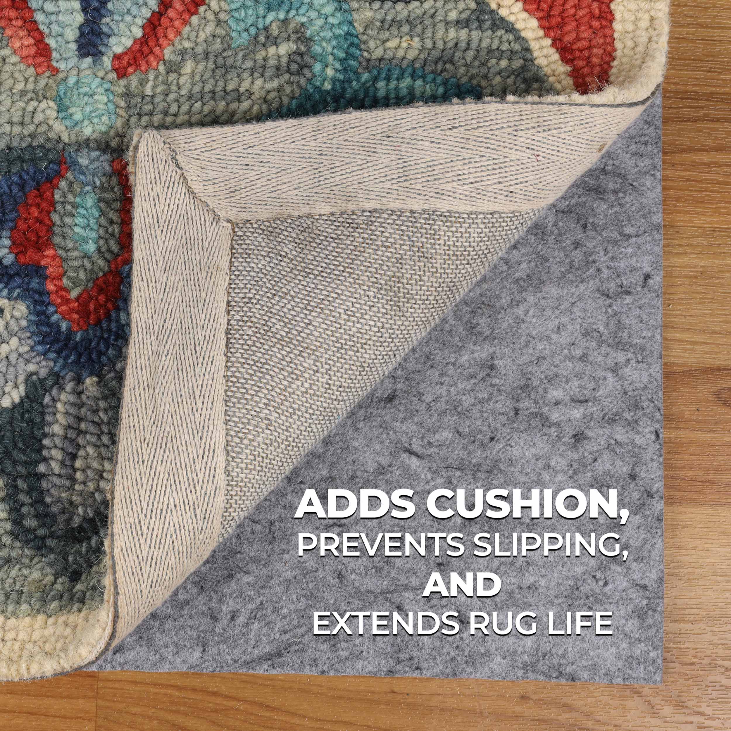 Lynn Non Slip Polyester Felt & Rubber Indoor Area Rug Pad With Coating - Omnigoodsstore