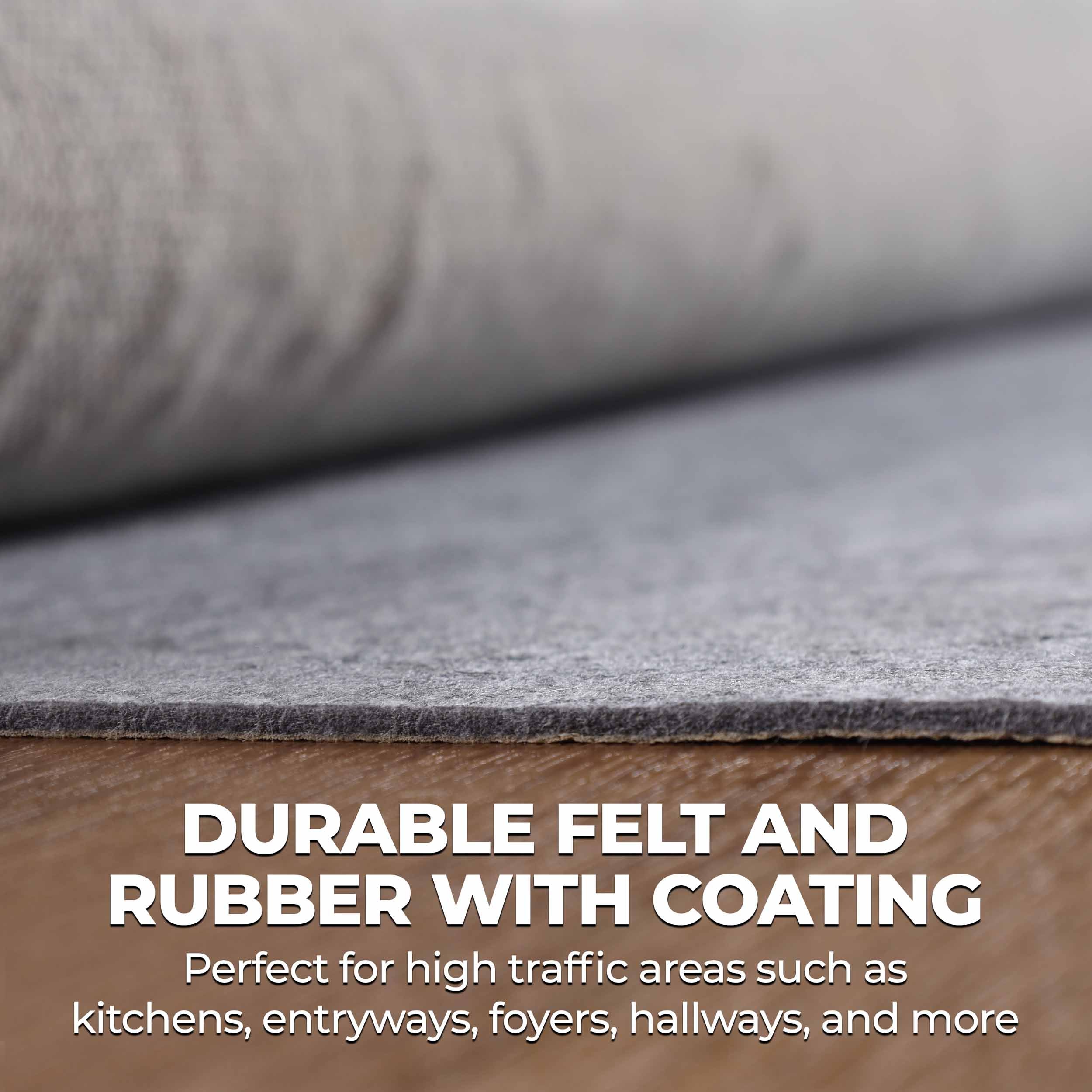 Lynn Non Slip Polyester Felt & Rubber Indoor Area Rug Pad With Coating - Omnigoodsstore