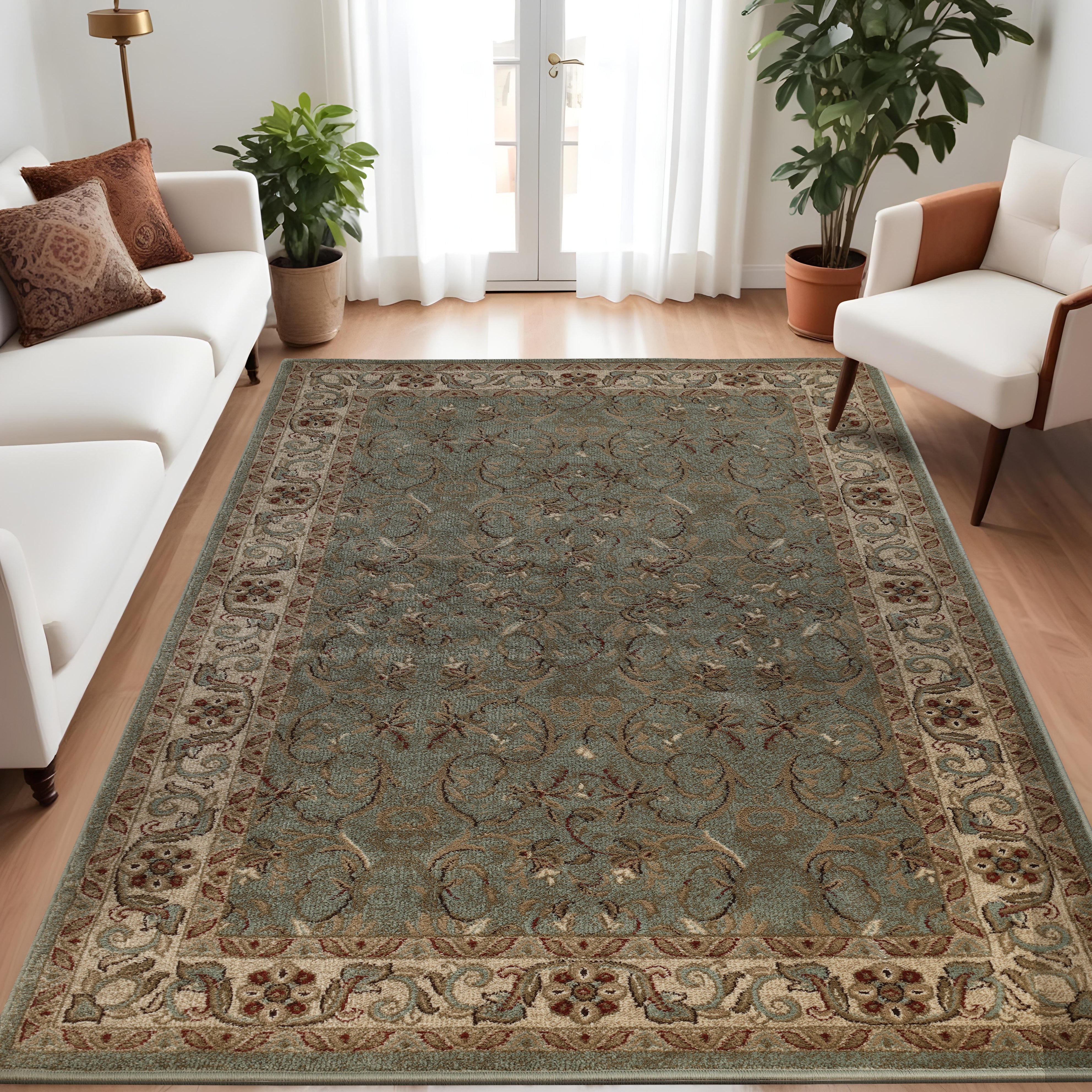 Heritage Traditional Floral Scroll Indoor Area Rug Or Runner Rug - Omnigoodsstore