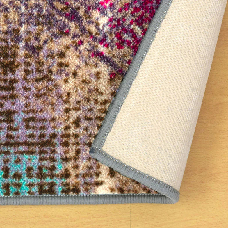Amarsi Geometric Abstract Non-Slip Indoor Washable Area Rug - Omnigoodsstore