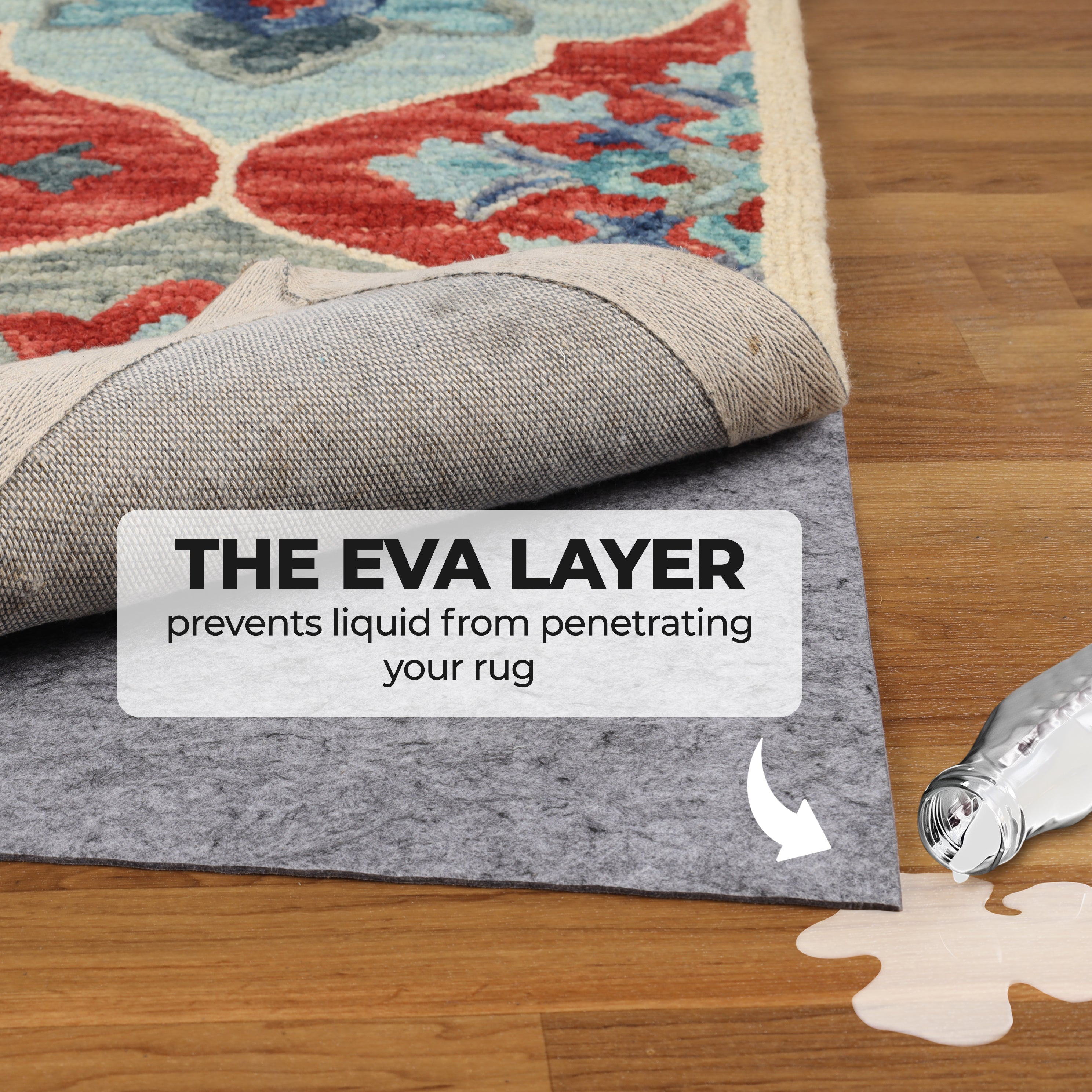 Lynn Non Slip Polyester Felt & Rubber Indoor Area Rug Pad With Coating - Omnigoodsstore