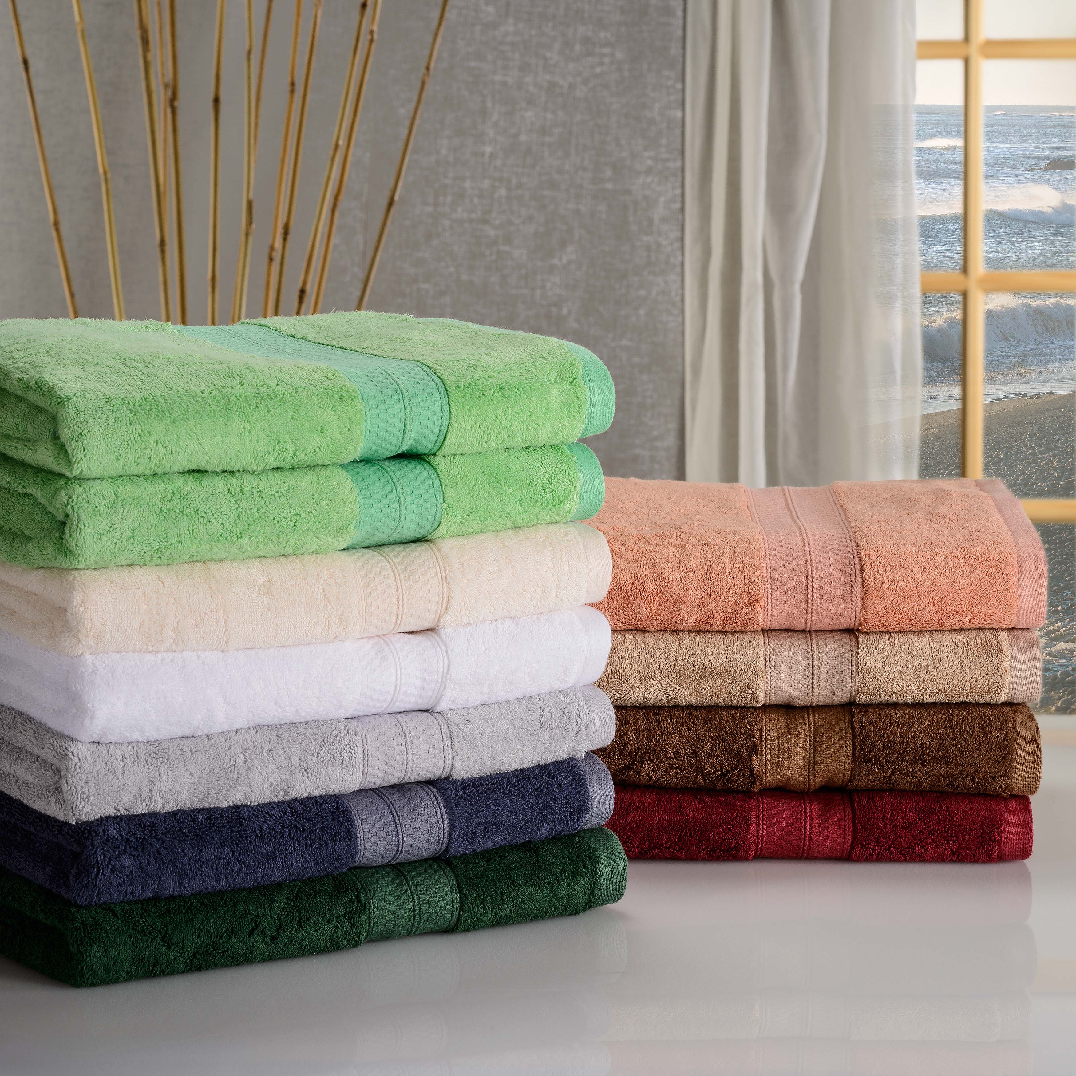 Rayon from Bamboo Blend Solid 12 Piece Face Towel Set - Omnigoodsstore
