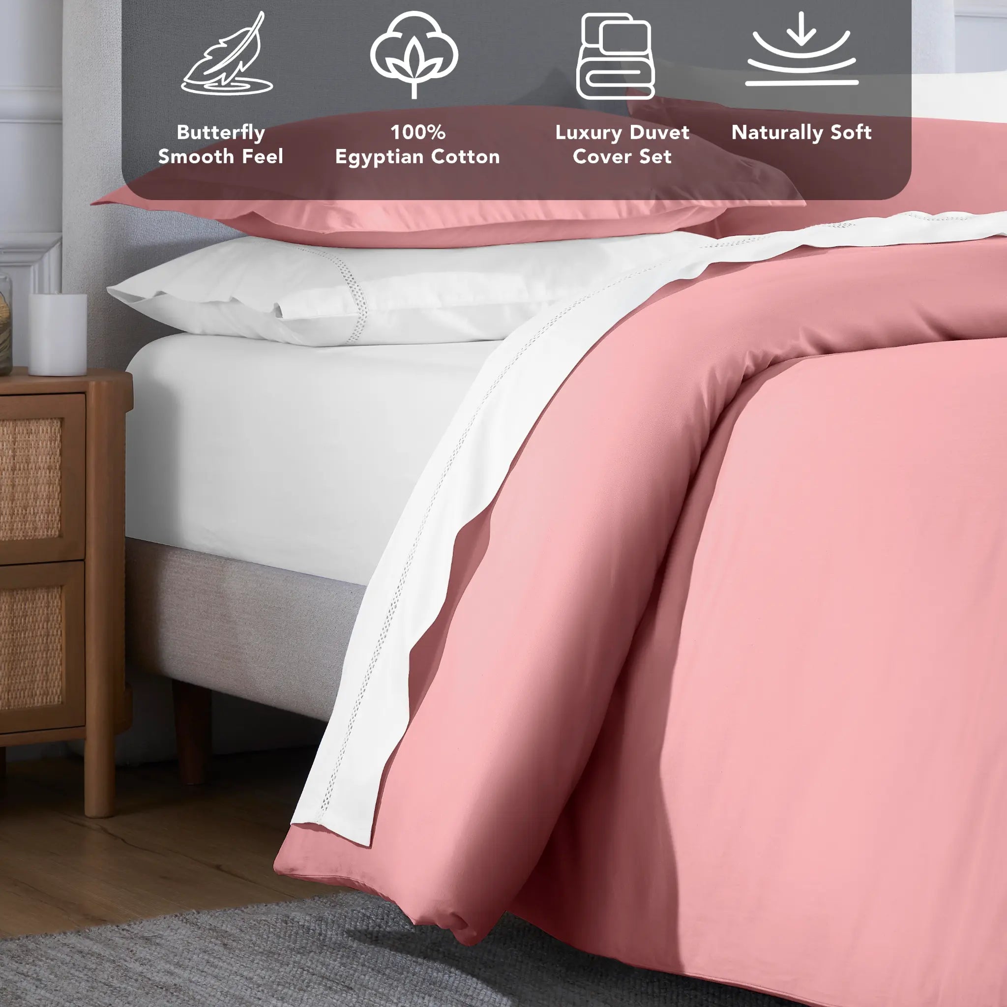 Egyptian Cotton 650 Thread Count Solid Duvet Cover Set