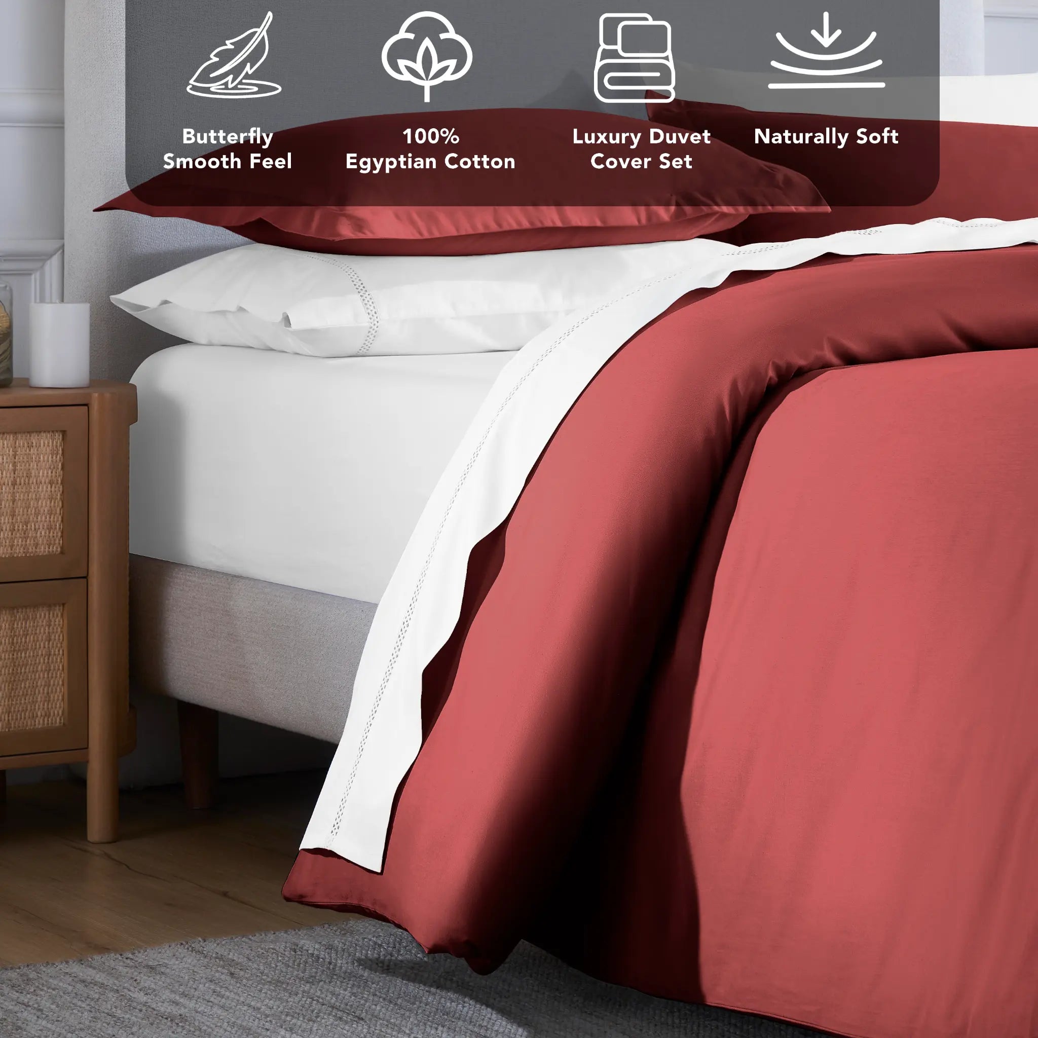 Egyptian Cotton 650 Thread Count Solid Duvet Cover Set