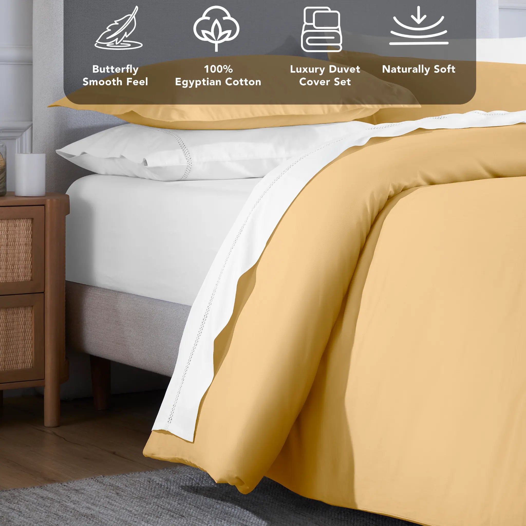 Egyptian Cotton 650 Thread Count Solid Duvet Cover Set