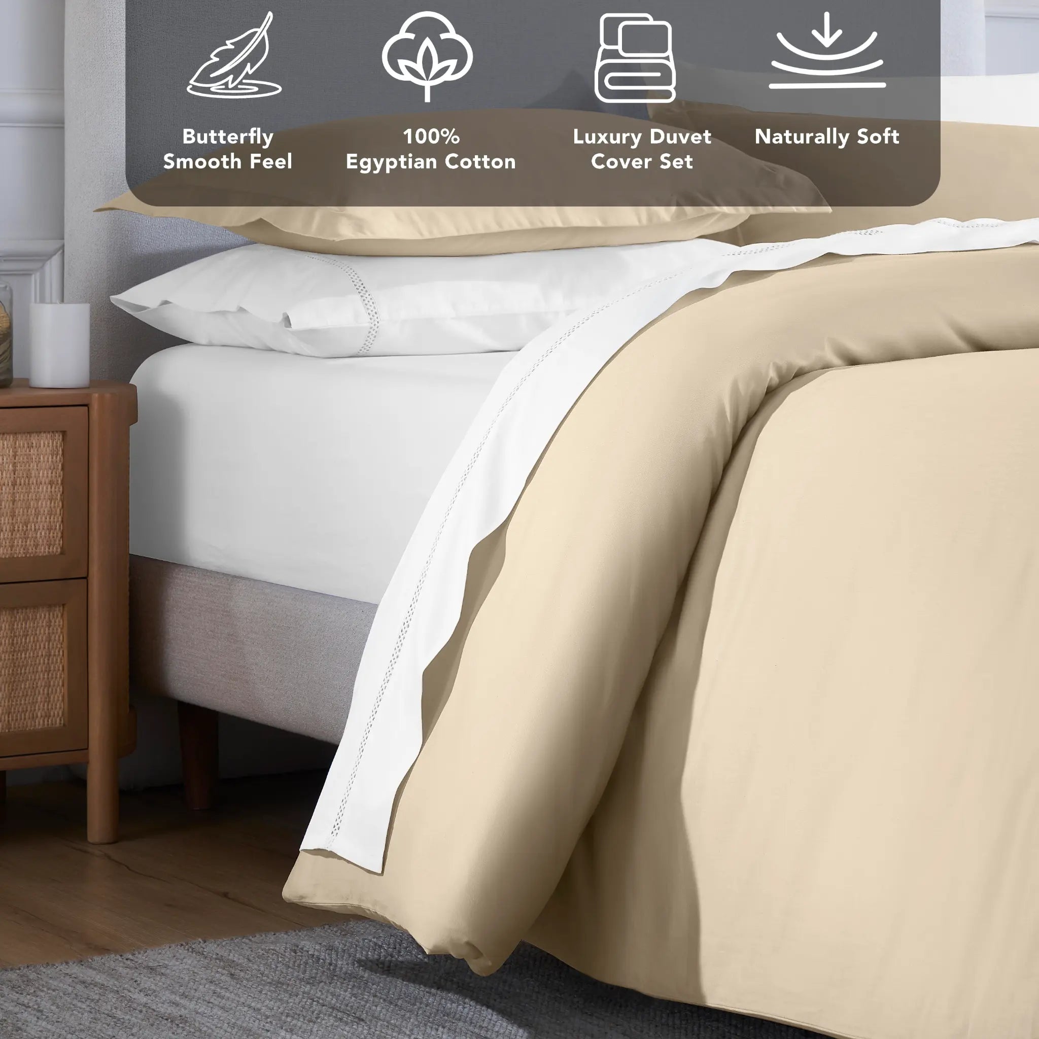 Egyptian Cotton 650 Thread Count Solid Duvet Cover Set