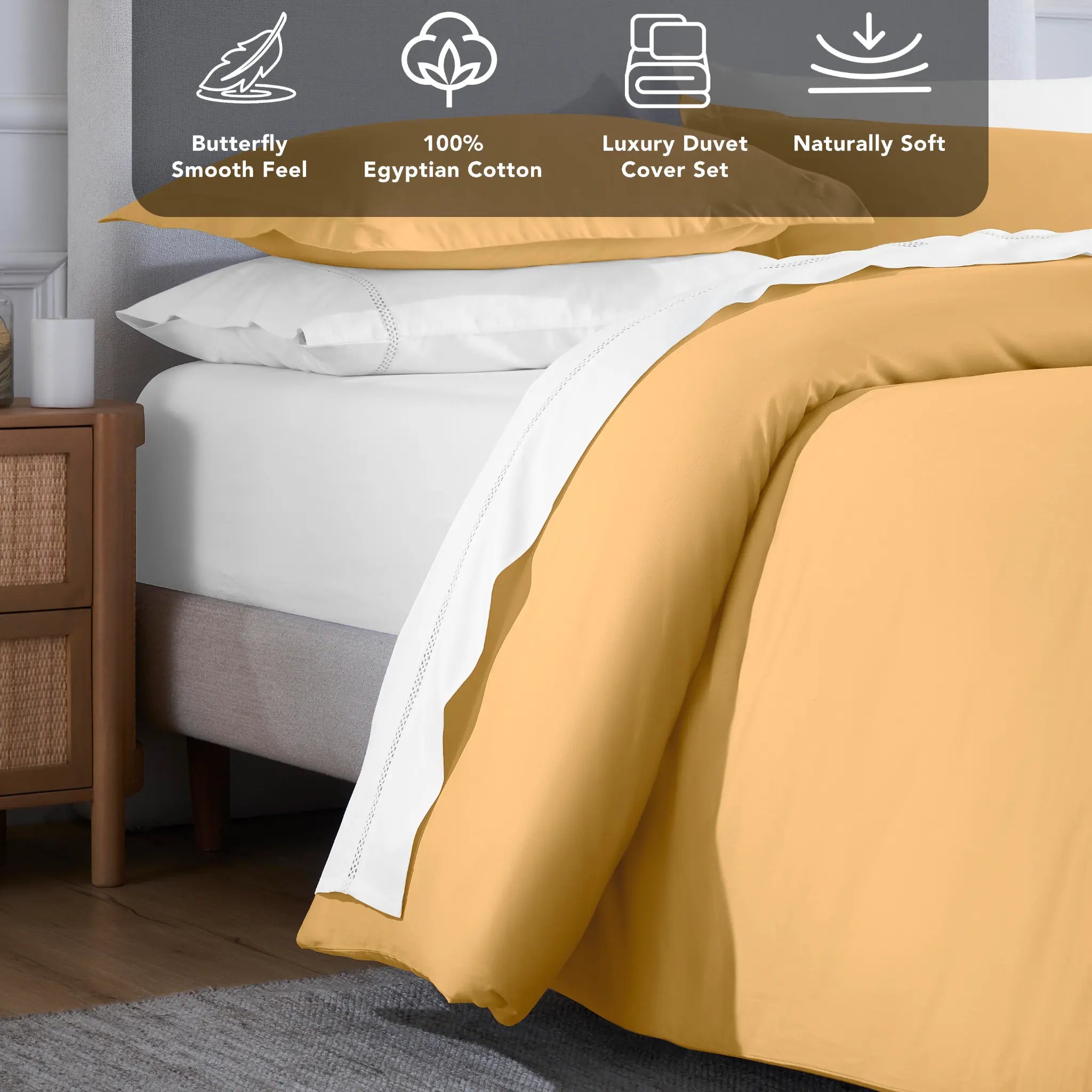 Egyptian Cotton 650 Thread Count Solid Duvet Cover Set