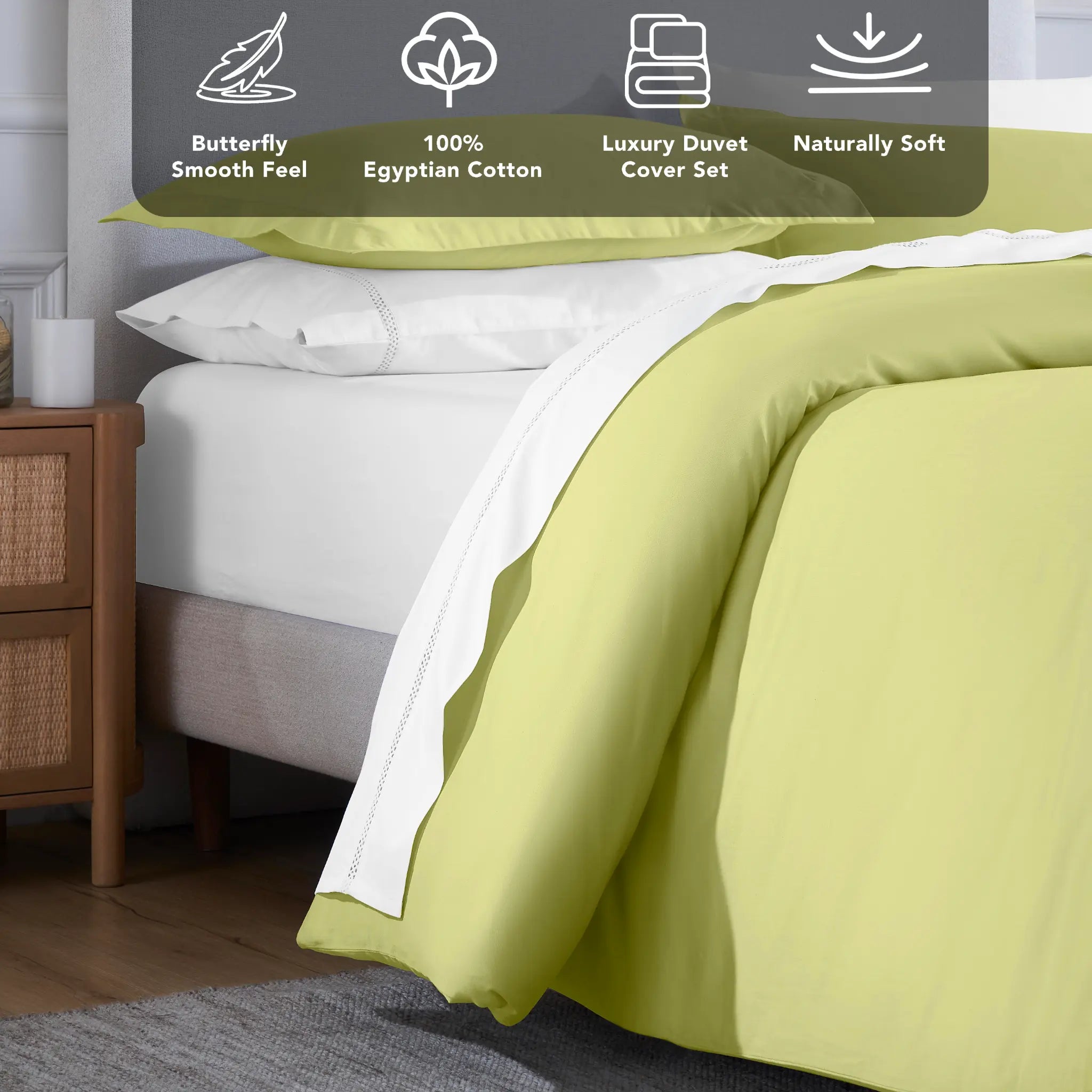 Egyptian Cotton 650 Thread Count Solid Duvet Cover Set