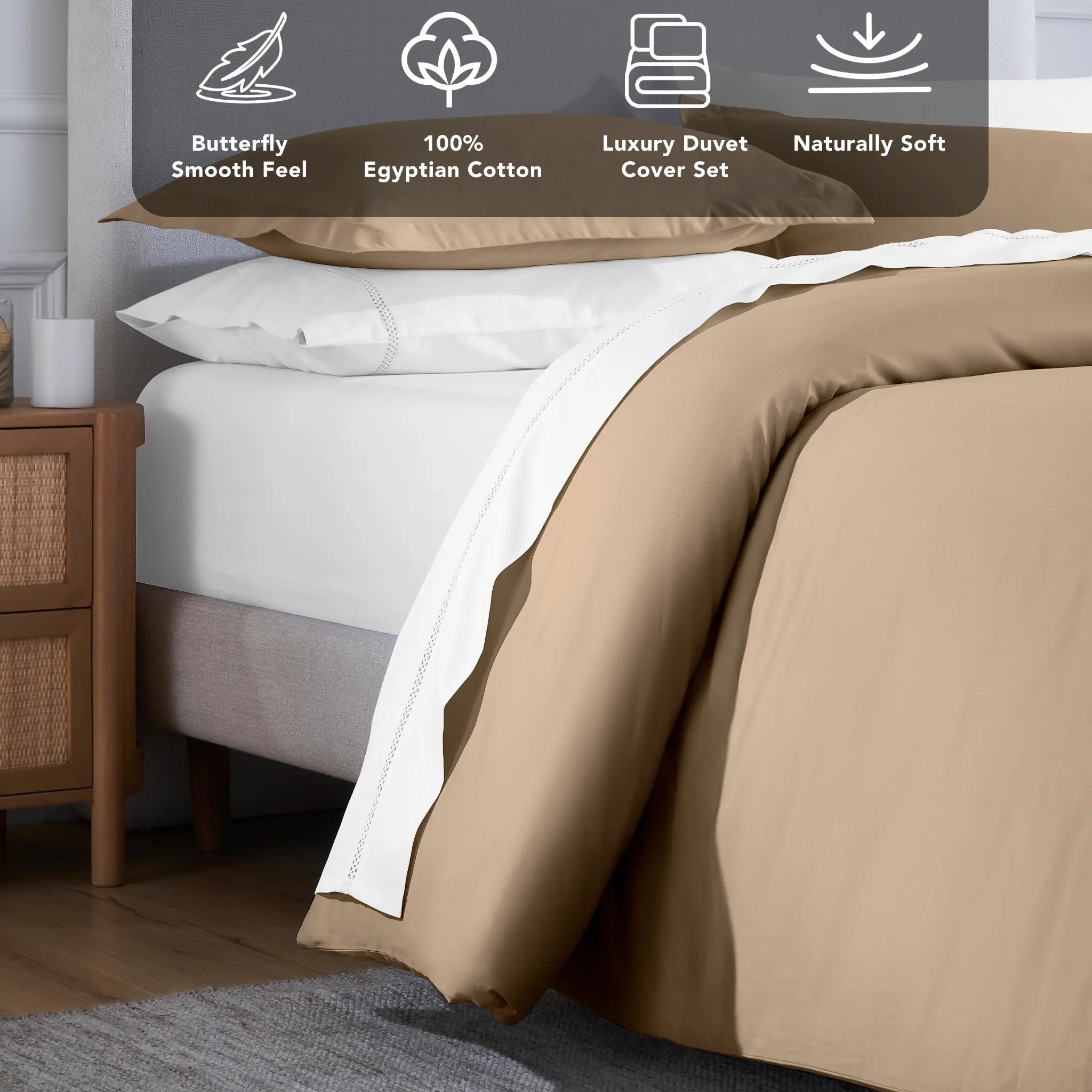 Egyptian Cotton 650 Thread Count Solid Duvet Cover Set