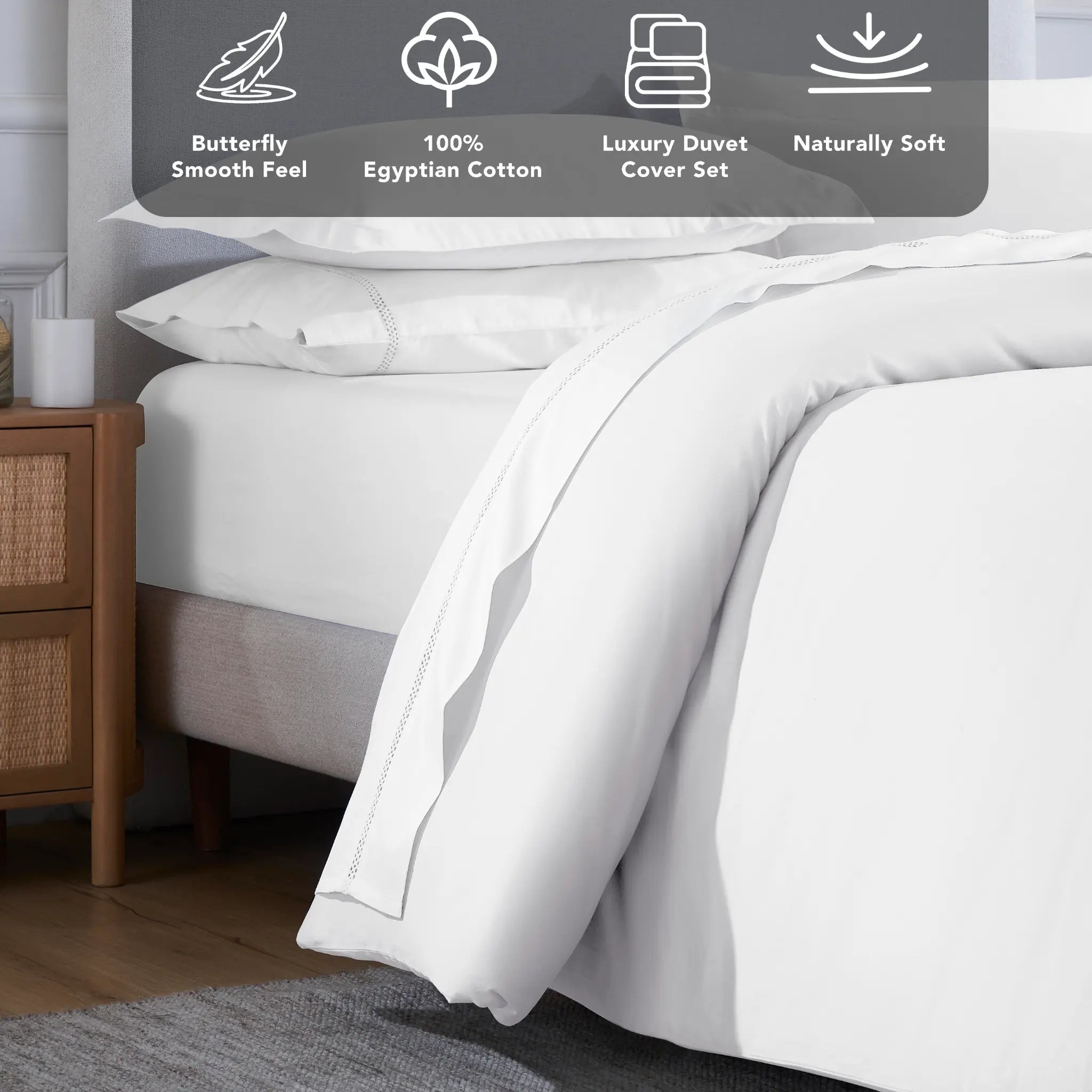 Egyptian Cotton 650 Thread Count Solid Duvet Cover Set