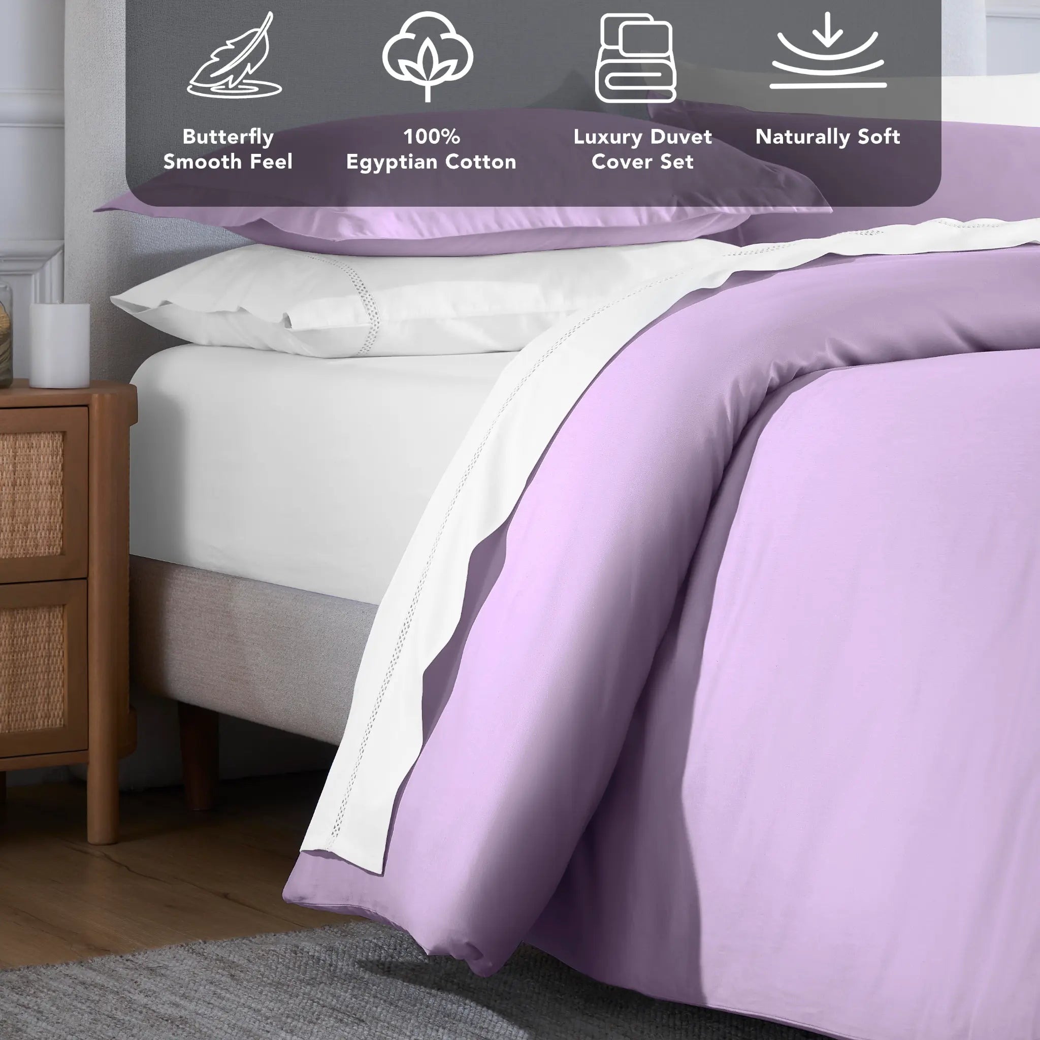 Egyptian Cotton 650 Thread Count Solid Duvet Cover Set