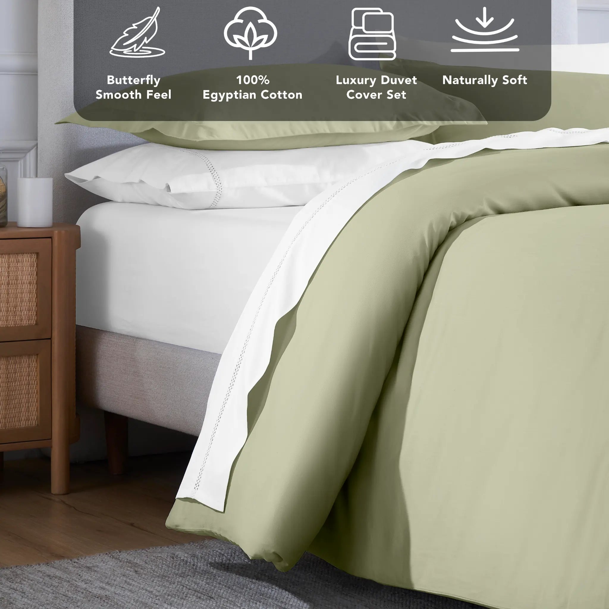 Egyptian Cotton 650 Thread Count Solid Duvet Cover Set