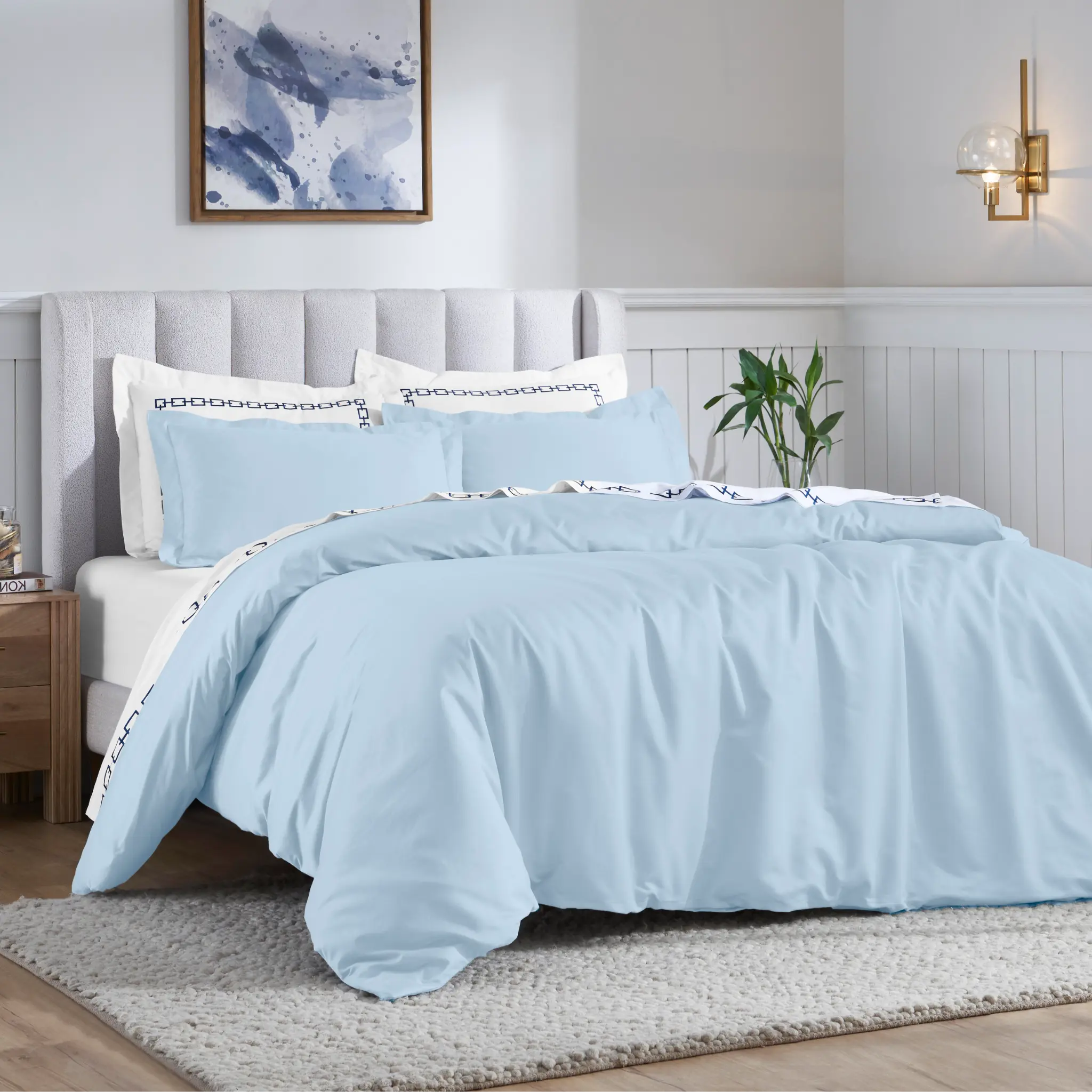 Egyptian Cotton 650 Thread Count Solid Duvet Cover Set